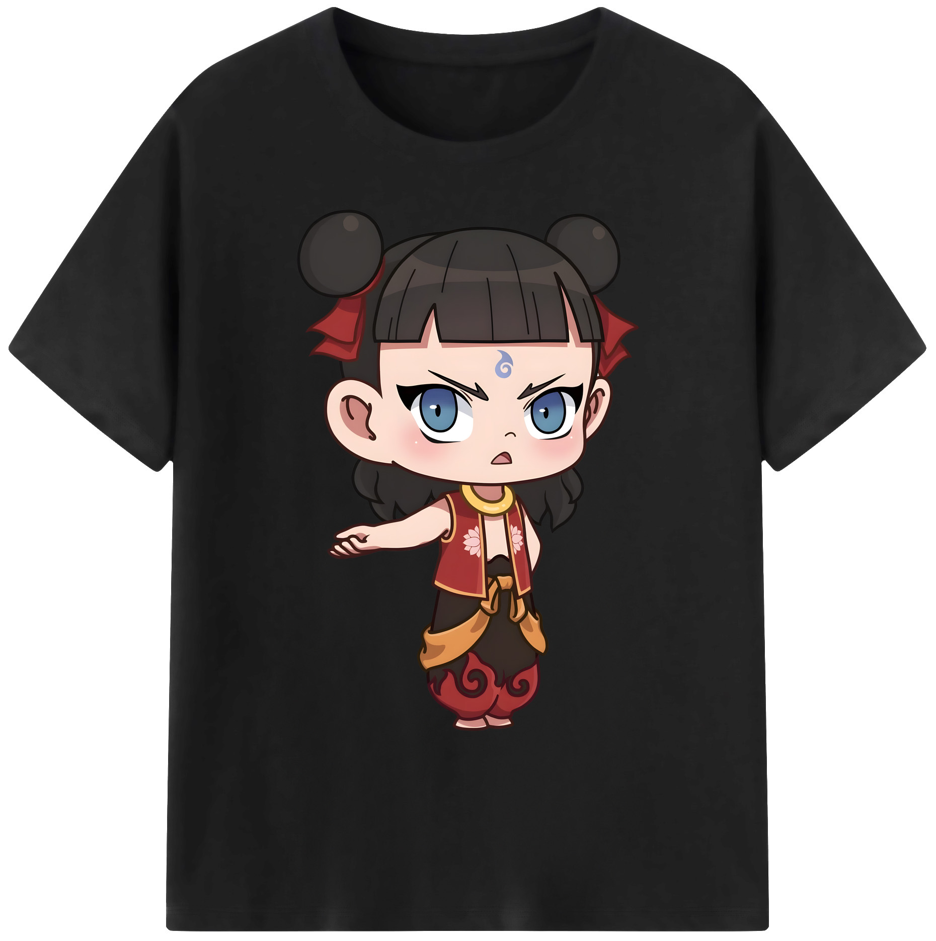 （画像用） Ne Zha 2 ナタ 魔童の大暴れ 綿100％ メンズ半袖Tシャツ｜肌触りやわらか＆通気性