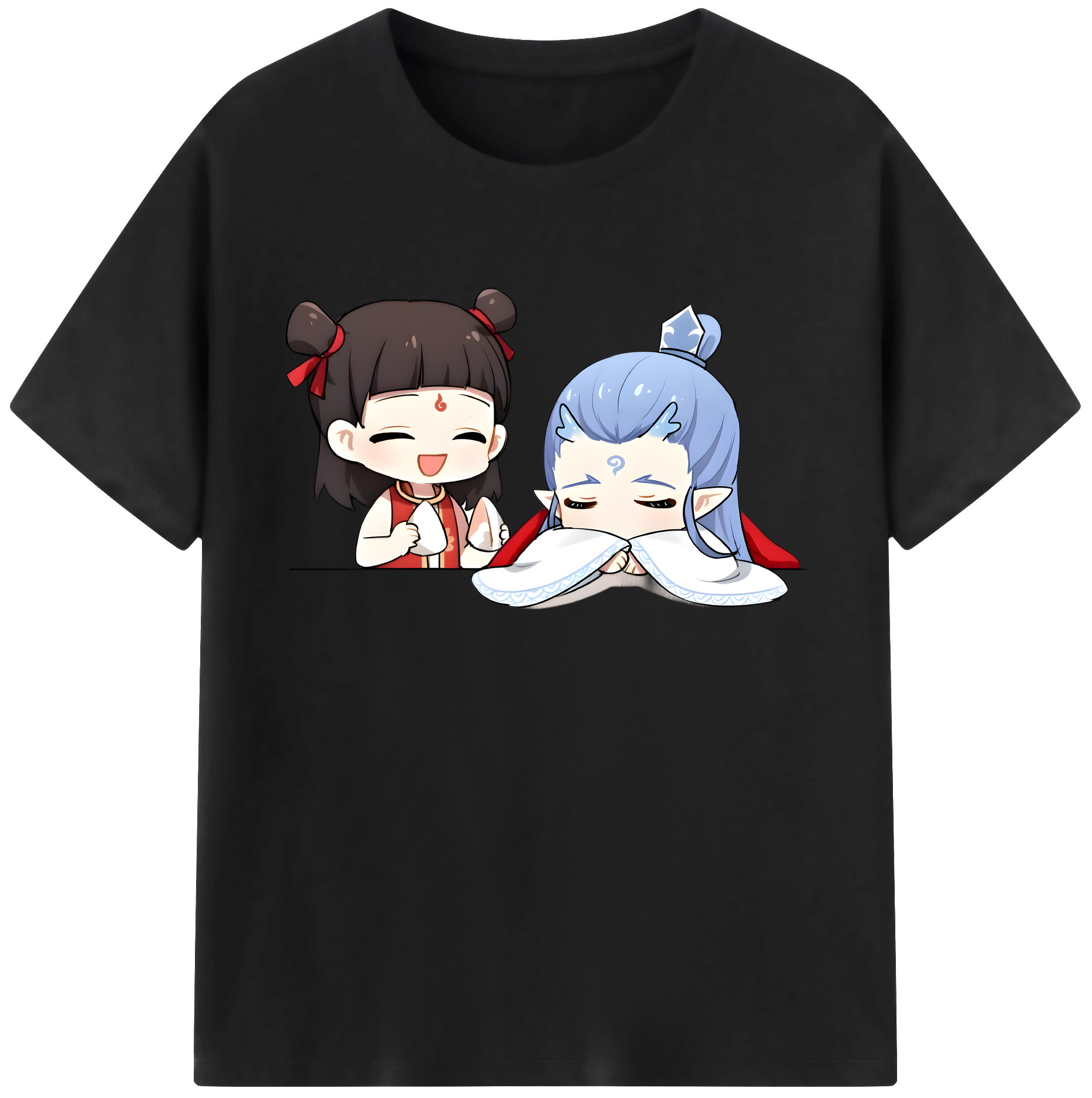（画像用） Ne Zha 2 ナタ 魔童の大暴れ 綿100％ メンズ半袖Tシャツ｜肌触りやわらか＆通気性