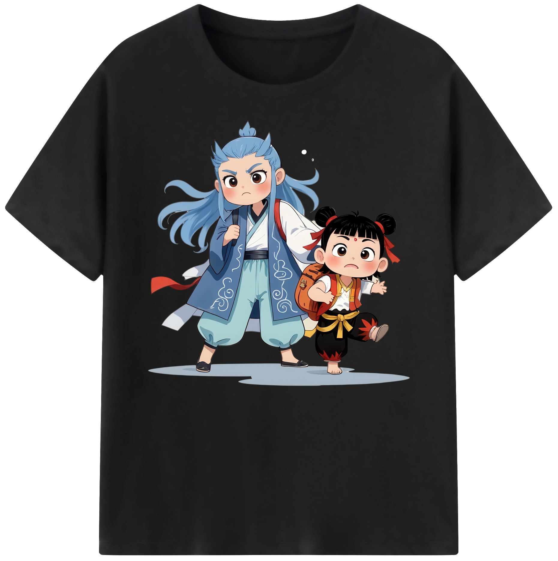 （画像用） Ne Zha 2 ナタ 魔童の大暴れ 綿100％ メンズ半袖Tシャツ｜肌触りやわらか＆通気性