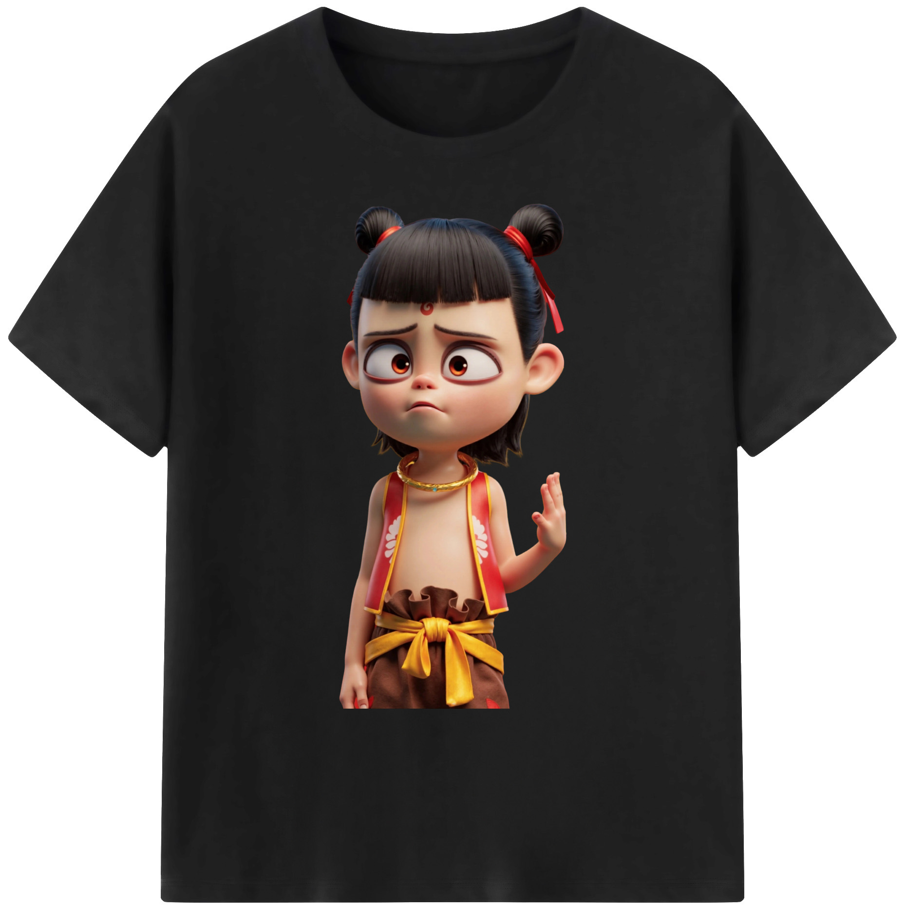 （画像用） Ne Zha 2 ナタ 魔童の大暴れ 綿100％ メンズ半袖Tシャツ｜肌触りやわらか＆通気性