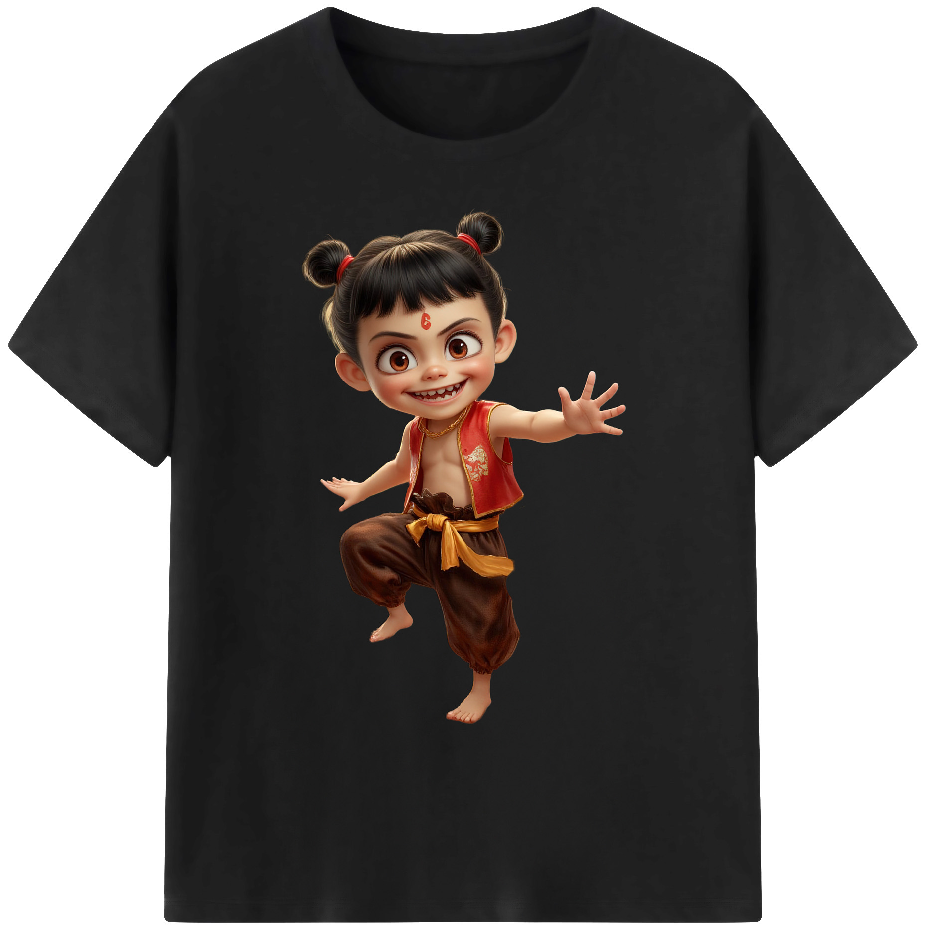 （画像用） Ne Zha 2 ナタ 魔童の大暴れ 綿100％ メンズ半袖Tシャツ｜肌触りやわらか＆通気性
