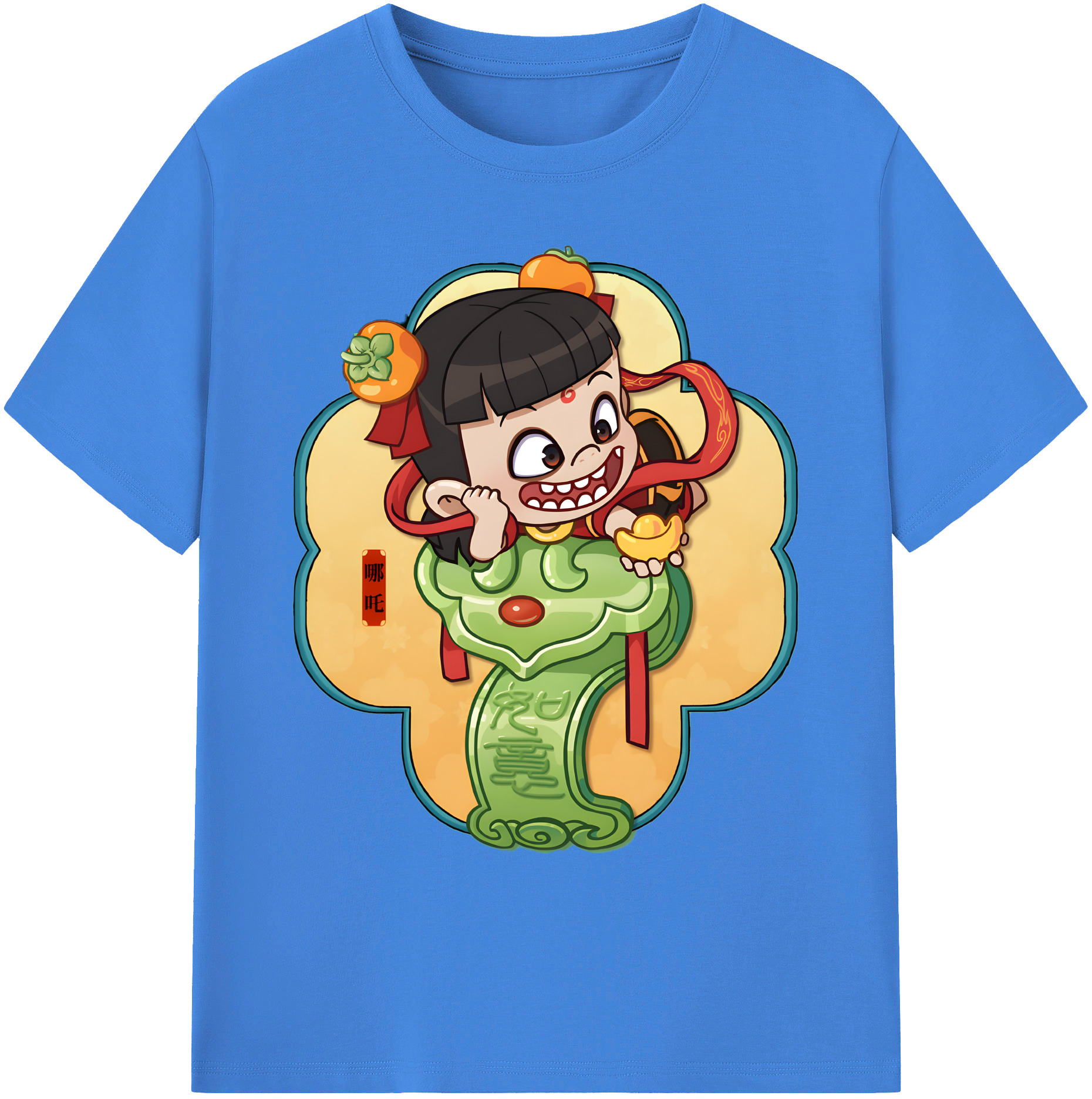 （画像用） Ne Zha 2 ナタ 魔童の大暴れ 綿100％ メンズ半袖Tシャツ｜肌触りやわらか＆通気性
