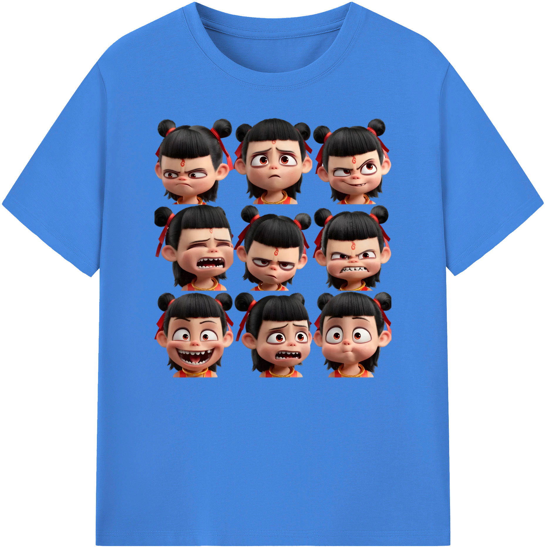 （画像用） Ne Zha 2 ナタ 魔童の大暴れ 綿100％ メンズ半袖Tシャツ｜肌触りやわらか＆通気性