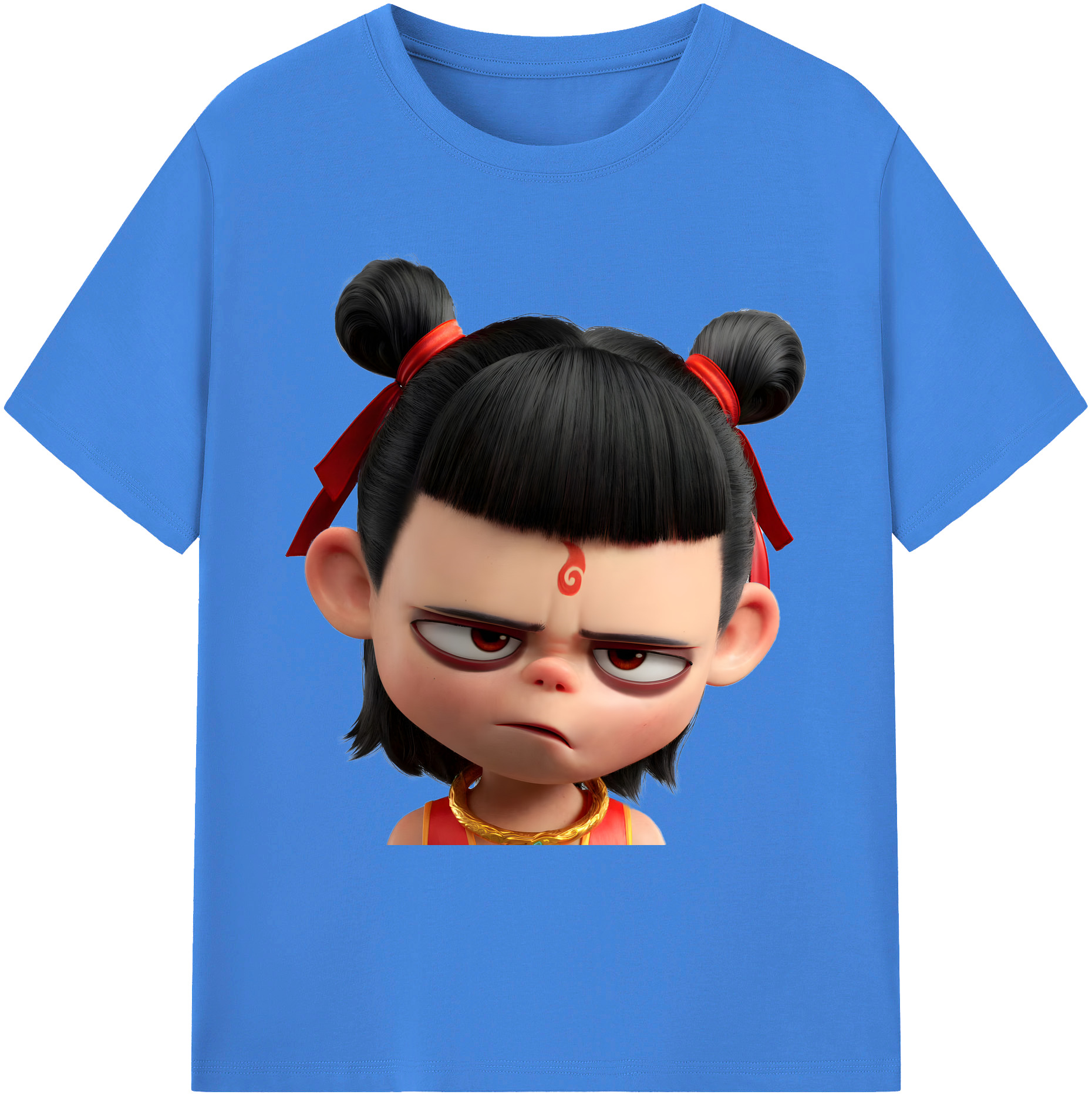（画像用） Ne Zha 2 ナタ 魔童の大暴れ 綿100％ メンズ半袖Tシャツ｜肌触りやわらか＆通気性