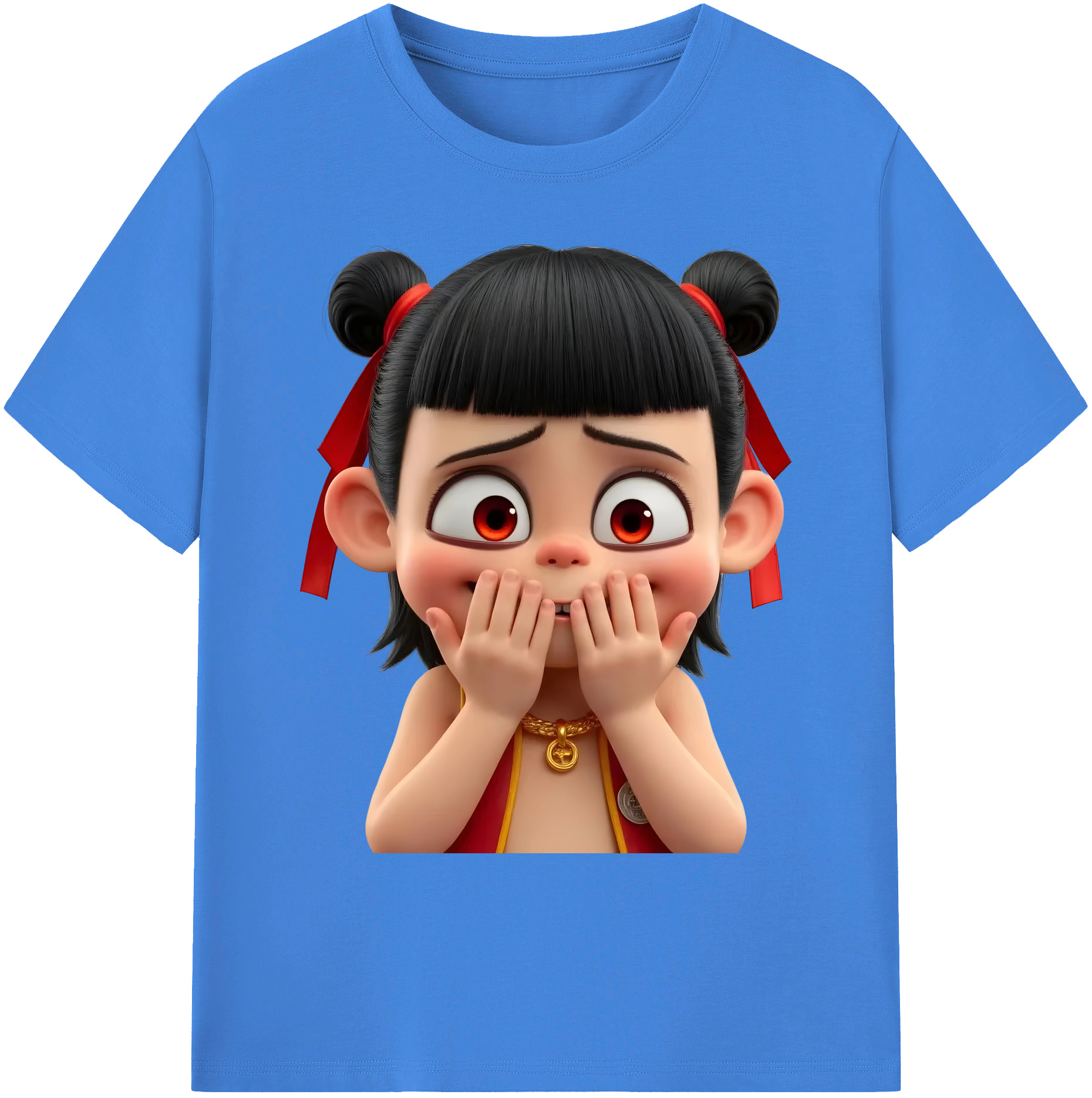 （画像用） Ne Zha 2 ナタ 魔童の大暴れ 綿100％ メンズ半袖Tシャツ｜肌触りやわらか＆通気性