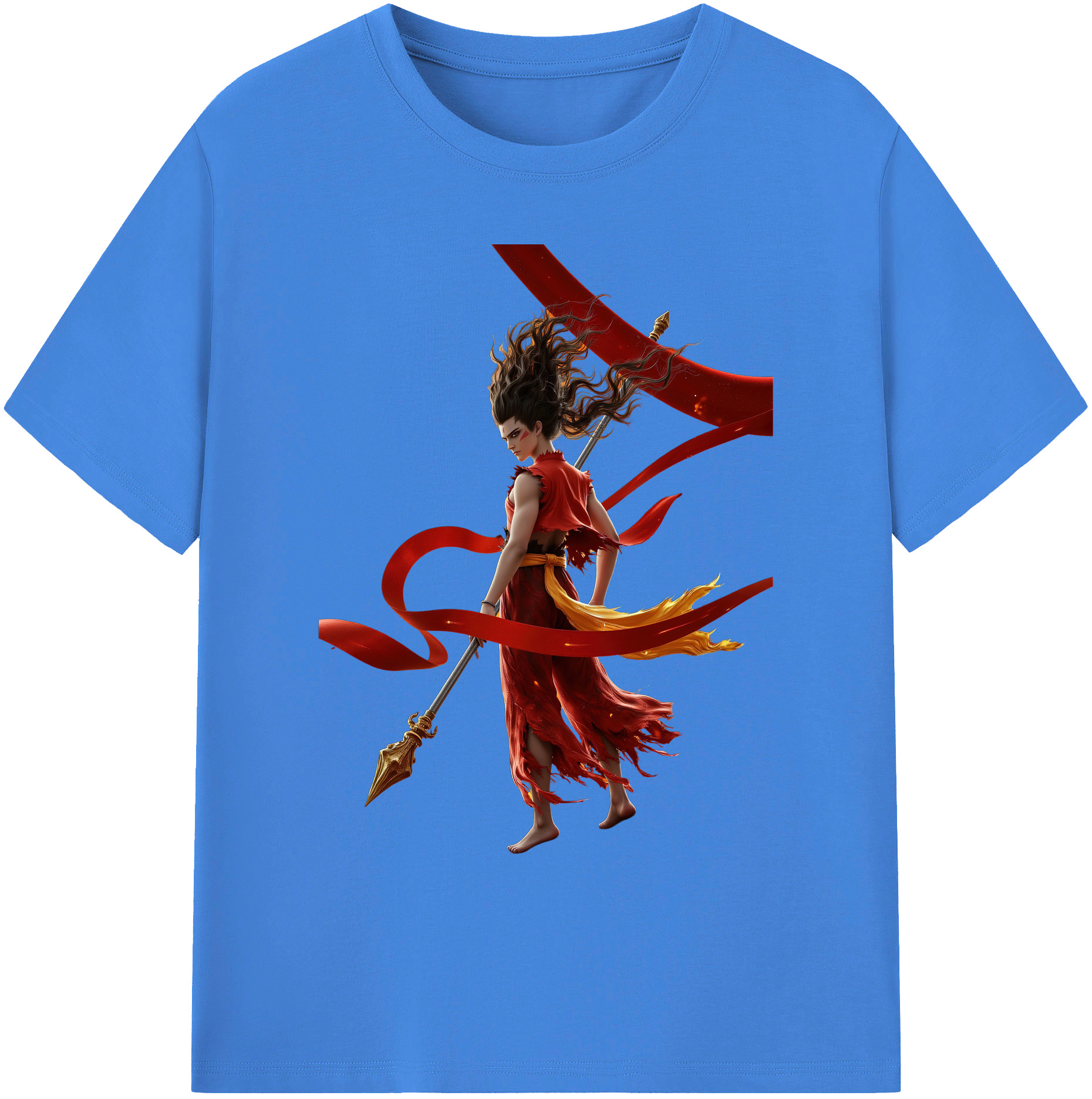 （画像用） Ne Zha 2 ナタ 魔童の大暴れ 綿100％ メンズ半袖Tシャツ｜肌触りやわらか＆通気性