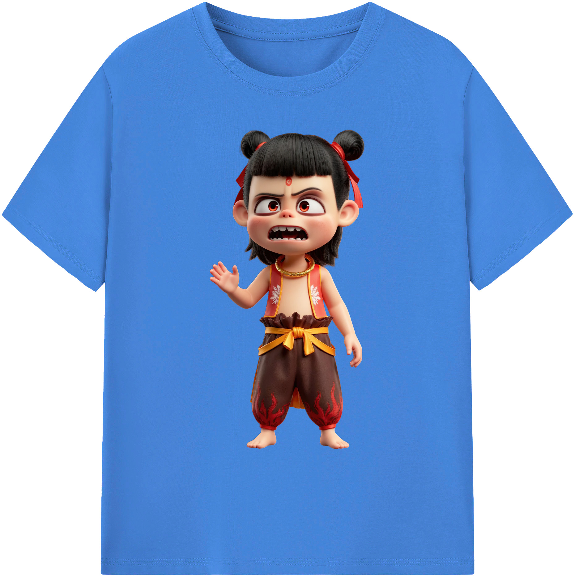 （画像用） Ne Zha 2 ナタ 魔童の大暴れ 綿100％ メンズ半袖Tシャツ｜肌触りやわらか＆通気性