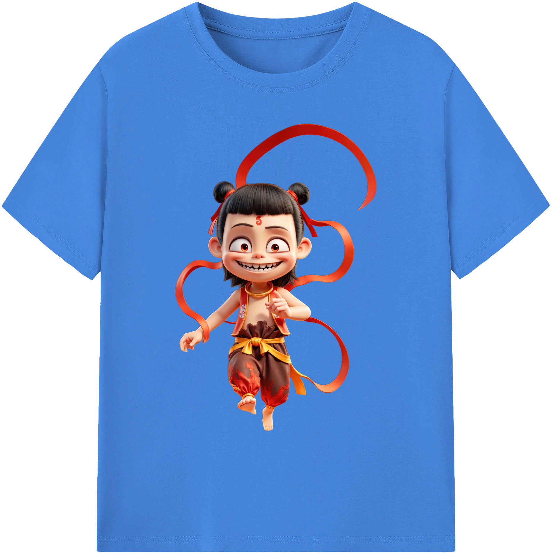 （画像用） Ne Zha 2 ナタ 魔童の大暴れ 綿100％ メンズ半袖Tシャツ｜肌触りやわらか＆通気性