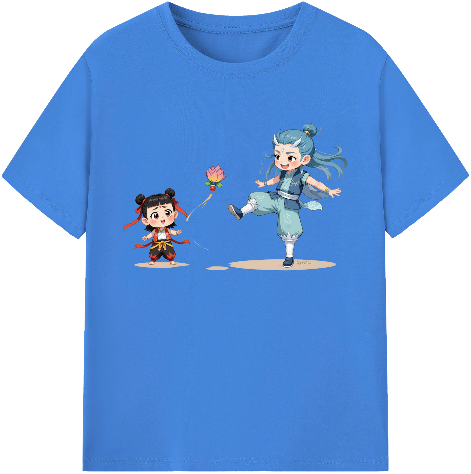 （画像用） Ne Zha 2 ナタ 魔童の大暴れ 綿100％ メンズ半袖Tシャツ｜肌触りやわらか＆通気性