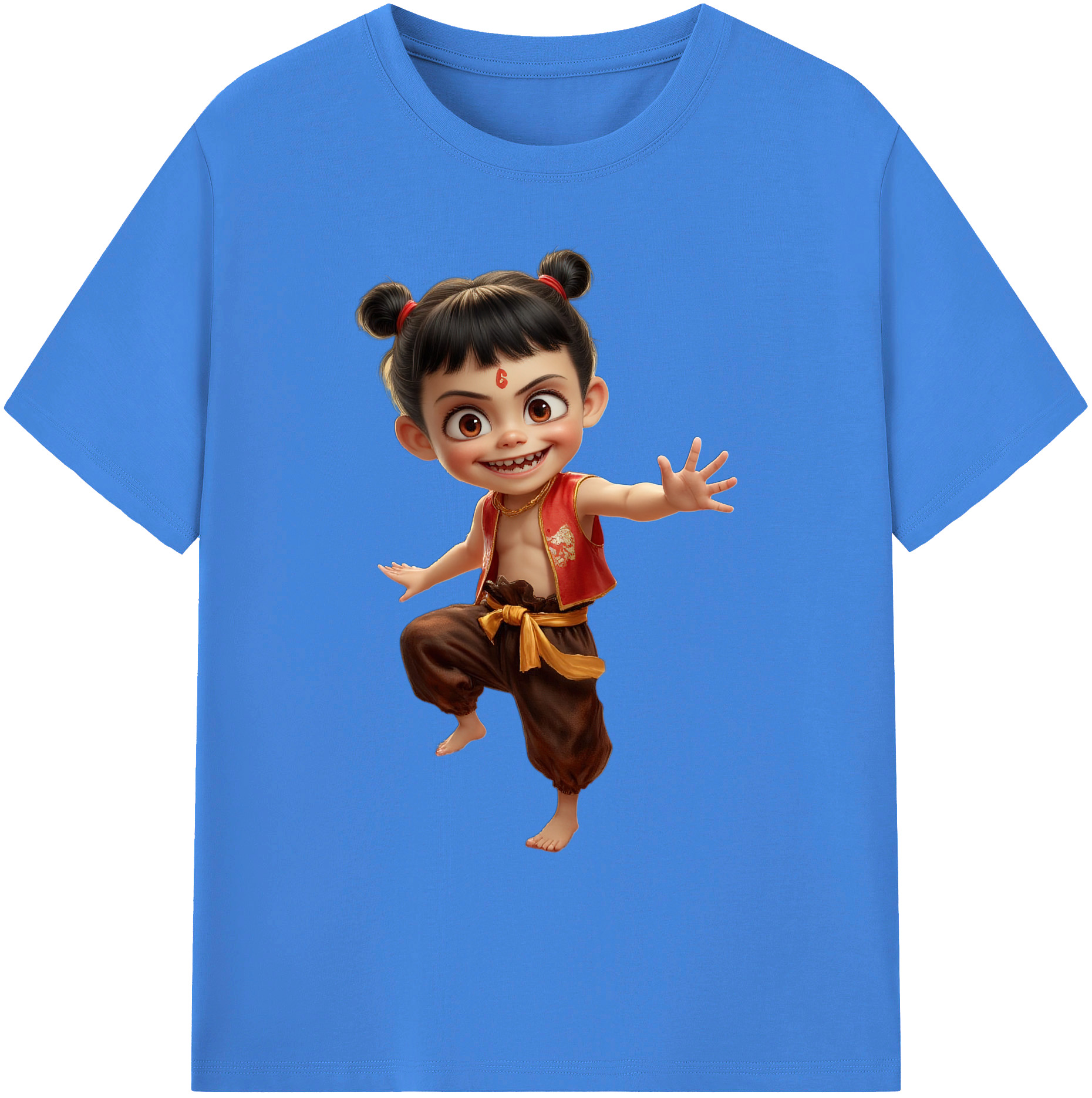 （画像用） Ne Zha 2 ナタ 魔童の大暴れ 綿100％ メンズ半袖Tシャツ｜肌触りやわらか＆通気性