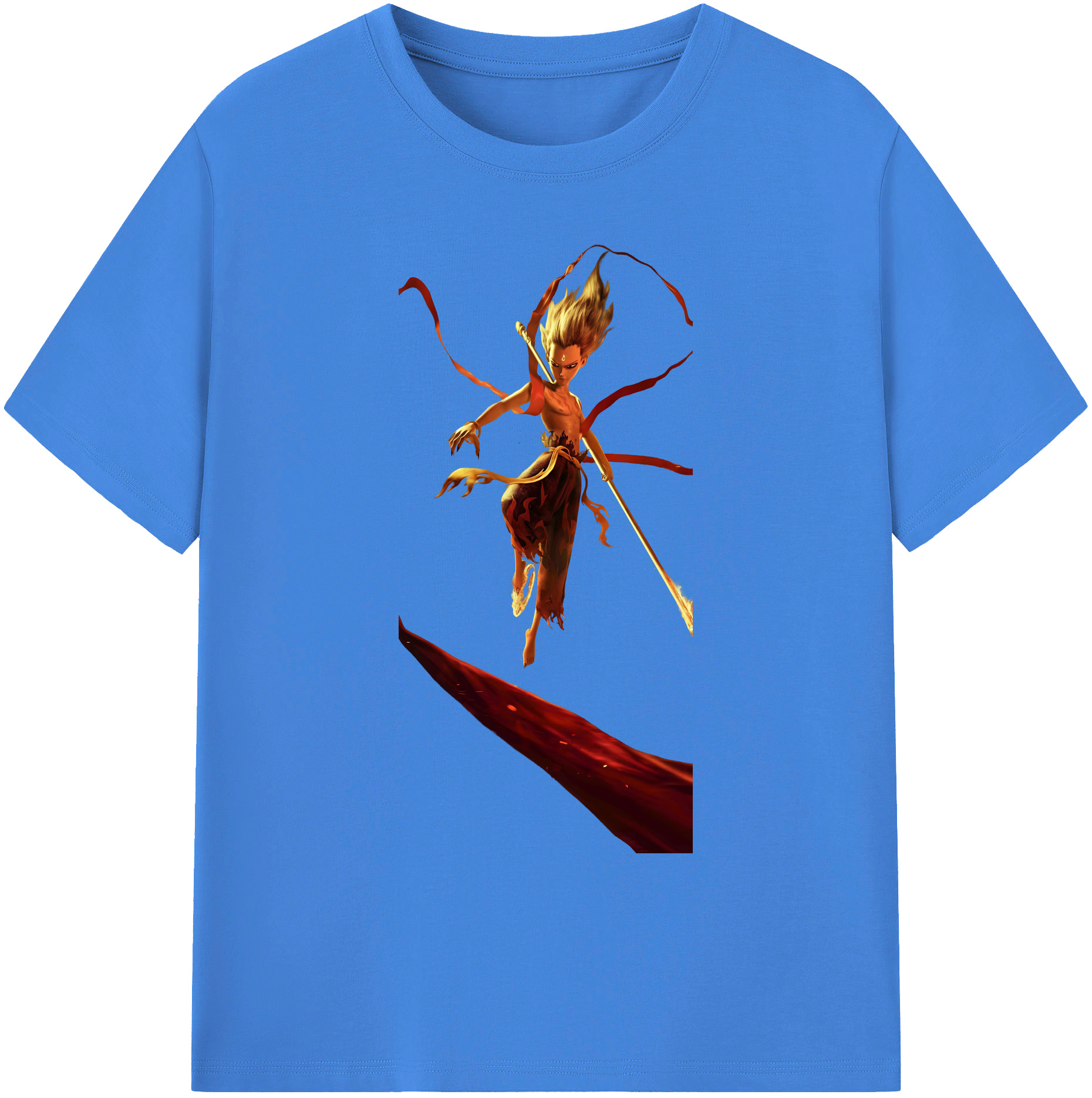（画像用） Ne Zha 2 ナタ 魔童の大暴れ 綿100％ メンズ半袖Tシャツ｜肌触りやわらか＆通気性
