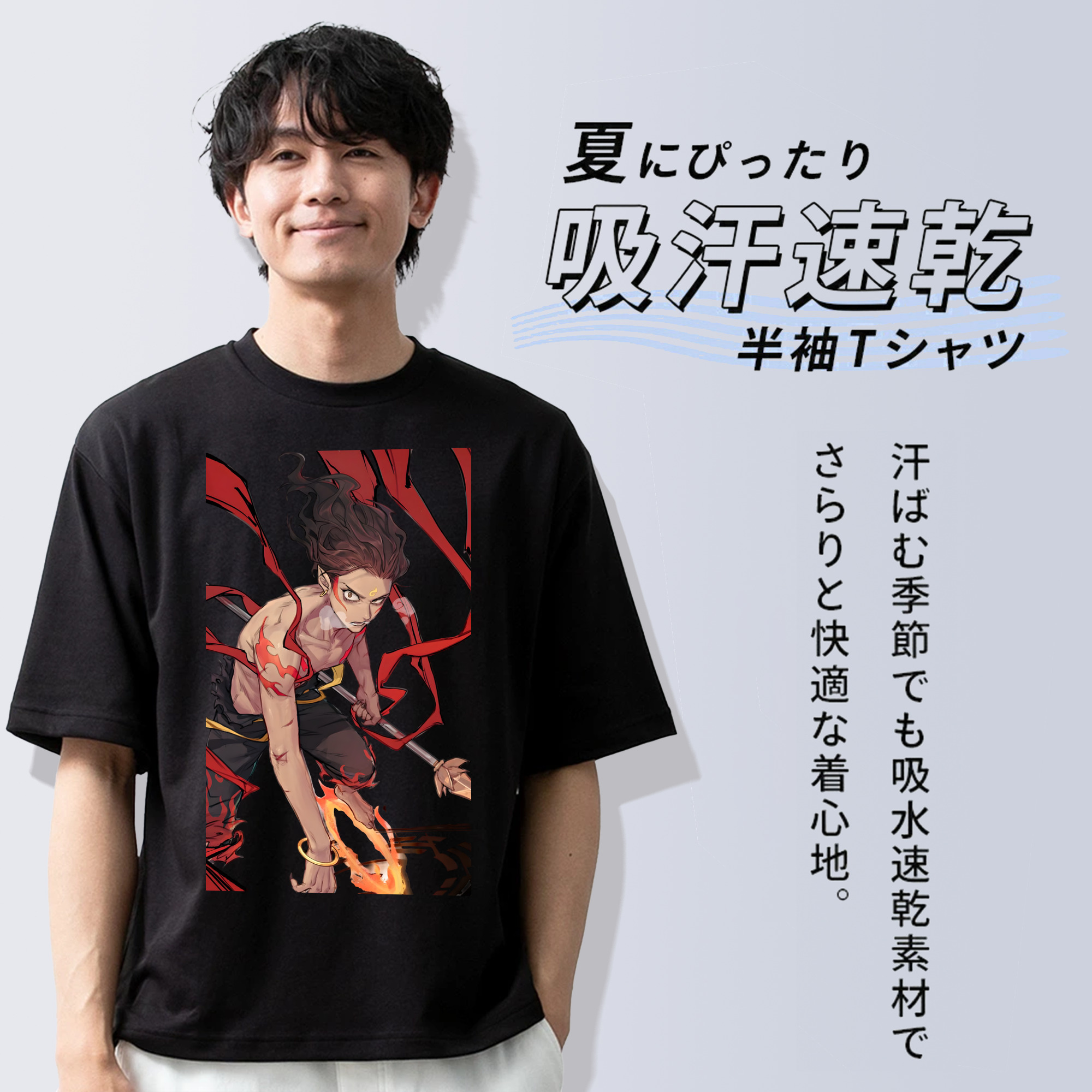 Ne Zha 2 ナタ 魔童の大暴れ 綿100％ メンズ半袖Tシャツ｜肌触りやわらか＆通気性
