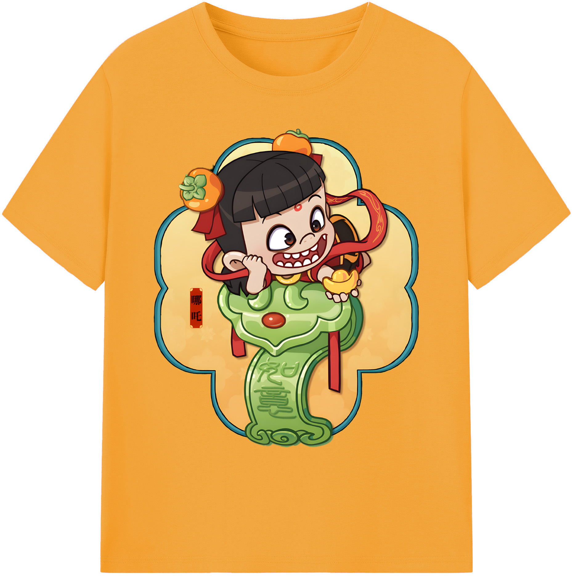 （画像用） Ne Zha 2 ナタ 魔童の大暴れ 綿100％ メンズ半袖Tシャツ｜肌触りやわらか＆通気性