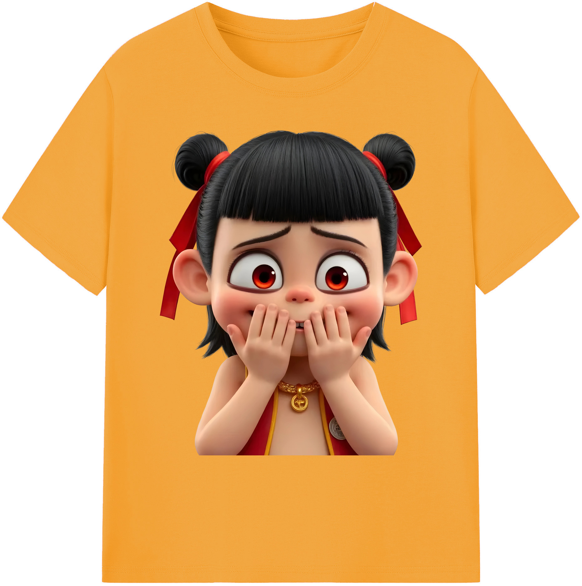 （画像用） Ne Zha 2 ナタ 魔童の大暴れ 綿100％ メンズ半袖Tシャツ｜肌触りやわらか＆通気性