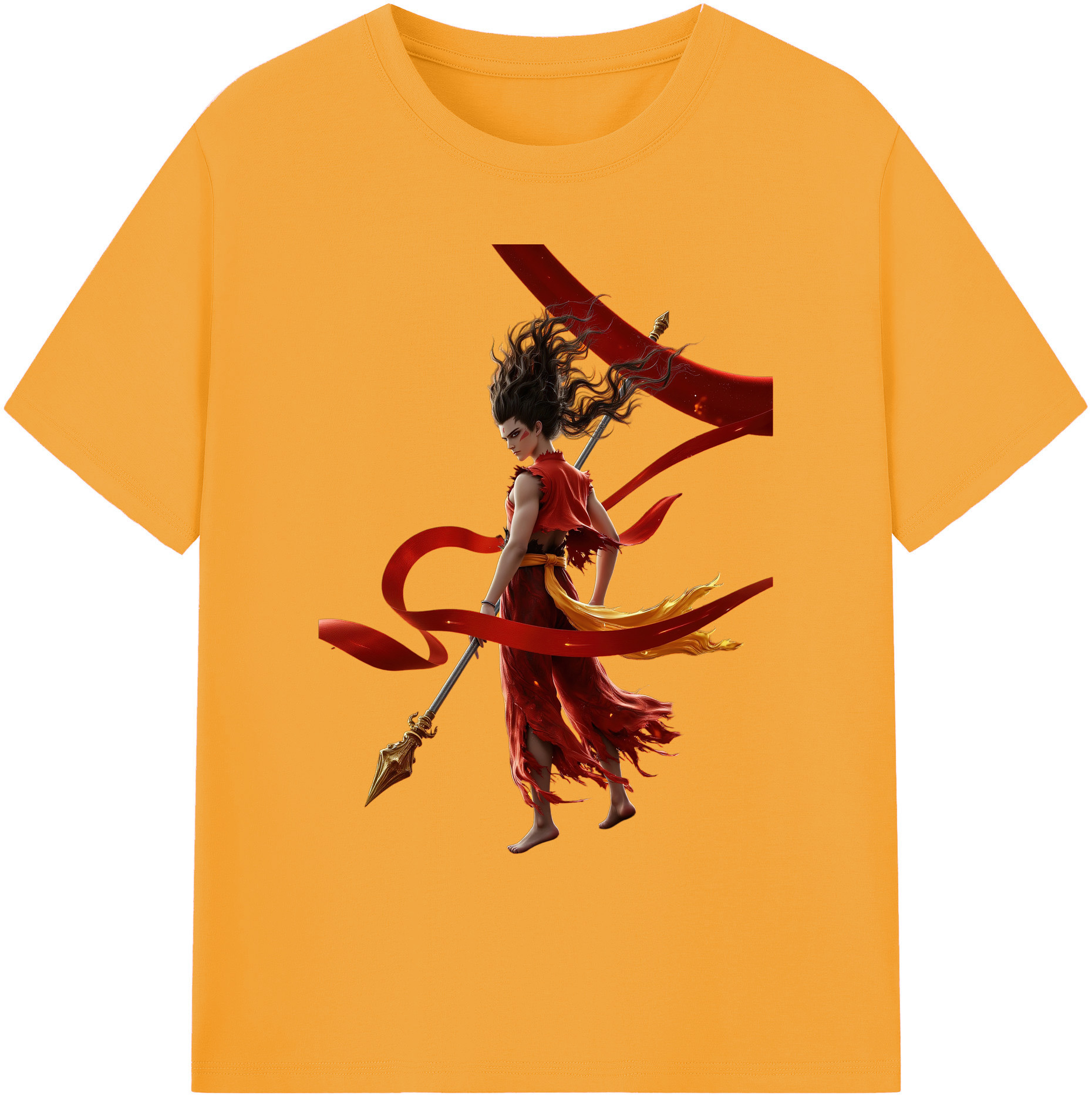 （画像用） Ne Zha 2 ナタ 魔童の大暴れ 綿100％ メンズ半袖Tシャツ｜肌触りやわらか＆通気性