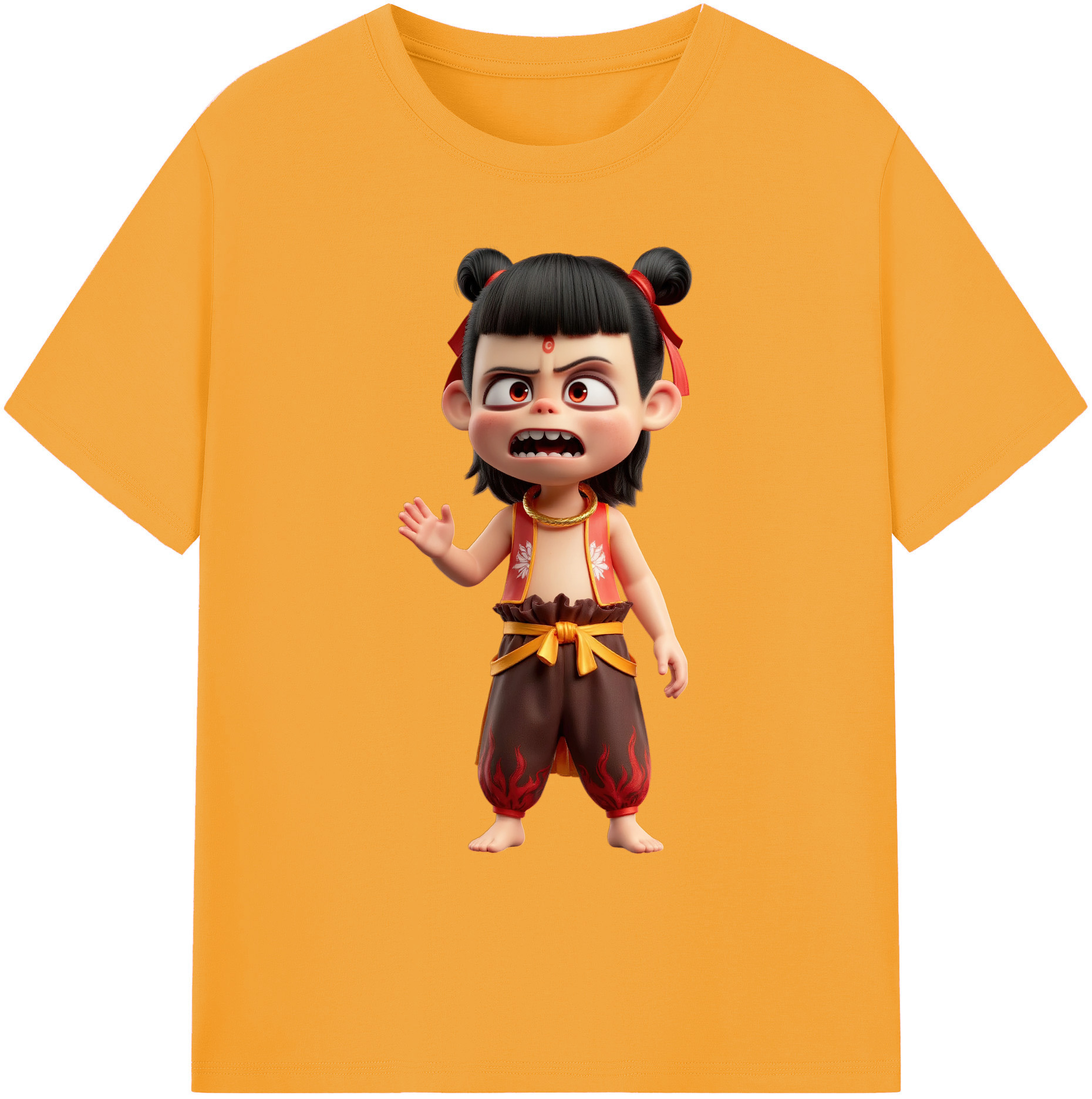 （画像用） Ne Zha 2 ナタ 魔童の大暴れ 綿100％ メンズ半袖Tシャツ｜肌触りやわらか＆通気性