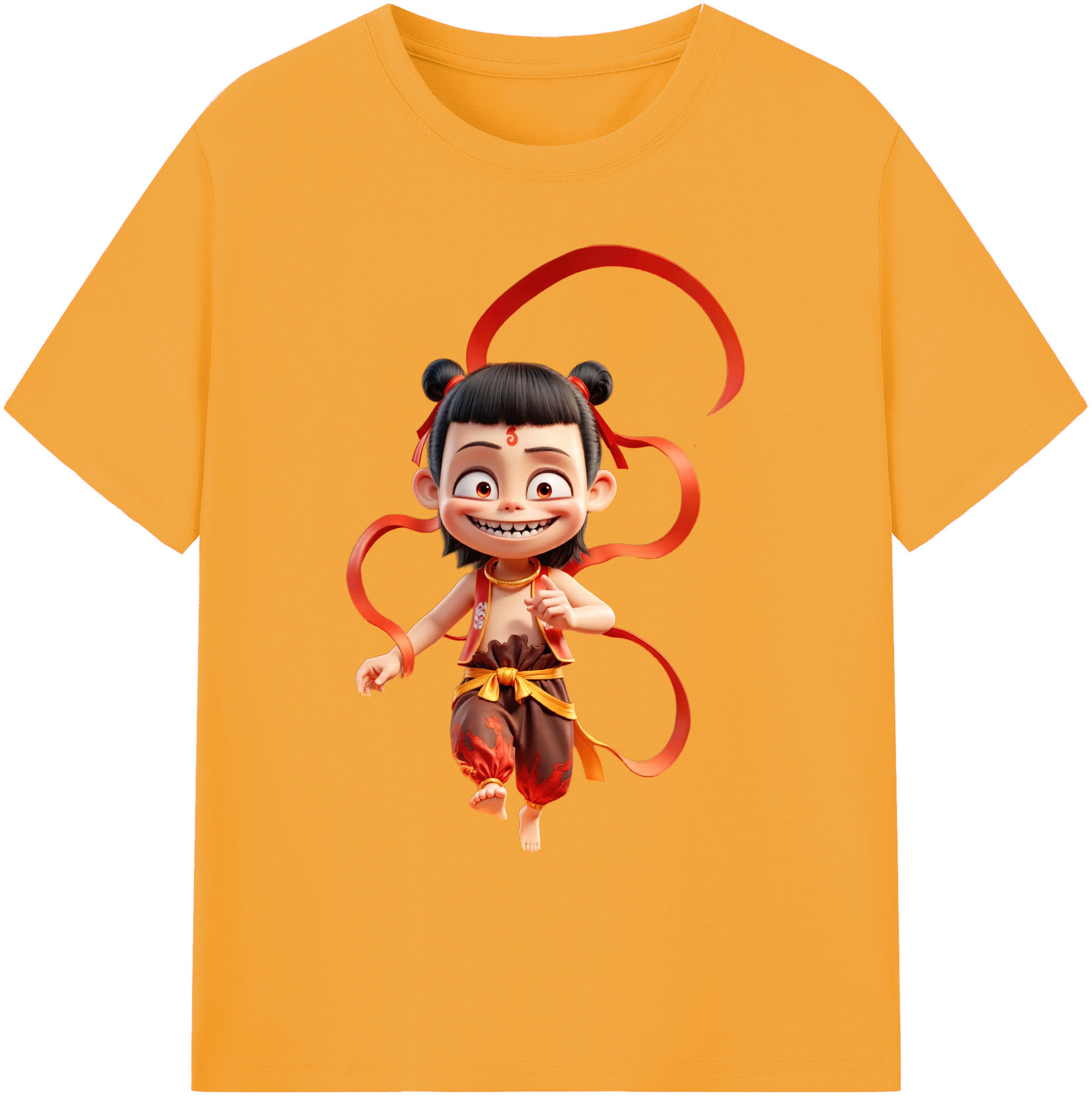 （画像用） Ne Zha 2 ナタ 魔童の大暴れ 綿100％ メンズ半袖Tシャツ｜肌触りやわらか＆通気性