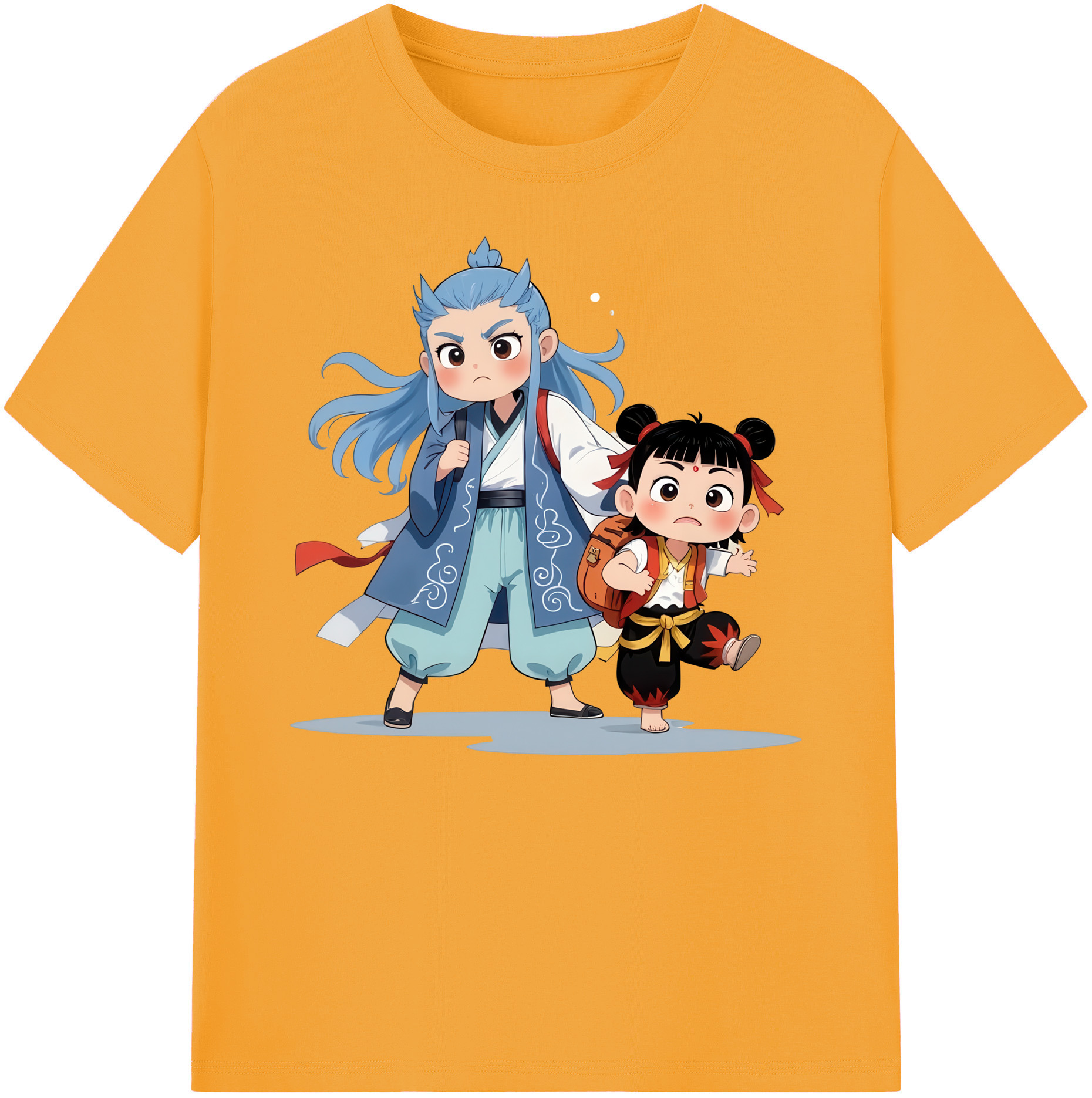 （画像用） Ne Zha 2 ナタ 魔童の大暴れ 綿100％ メンズ半袖Tシャツ｜肌触りやわらか＆通気性