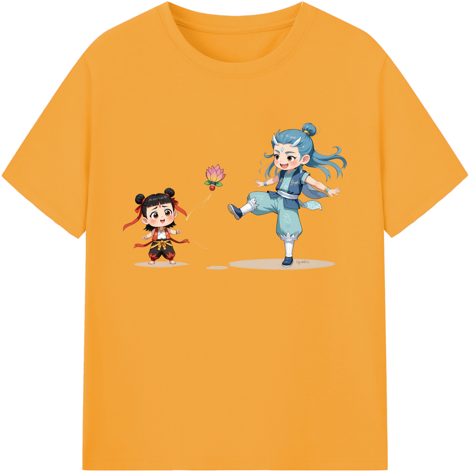 （画像用） Ne Zha 2 ナタ 魔童の大暴れ 綿100％ メンズ半袖Tシャツ｜肌触りやわらか＆通気性