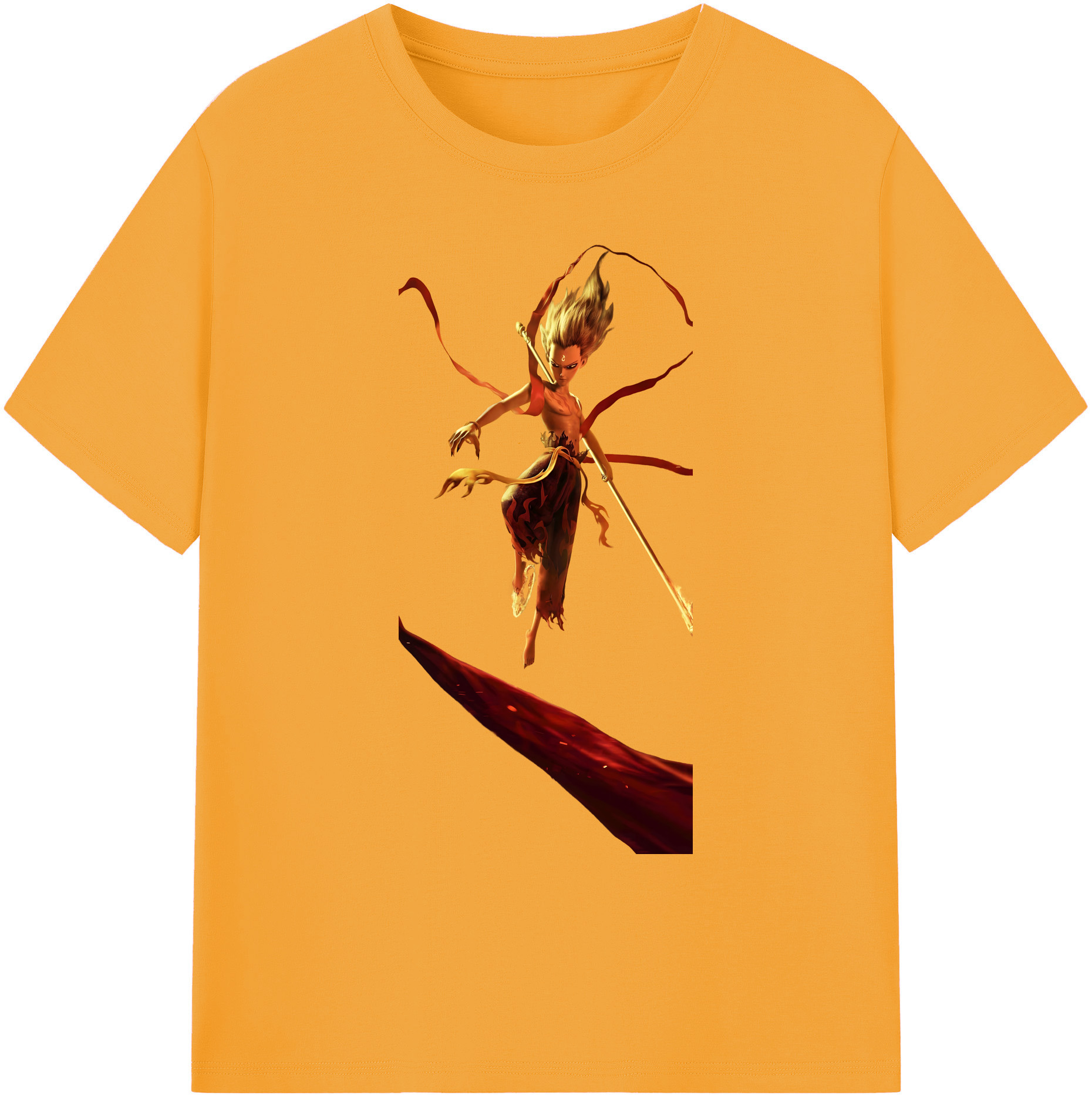 （画像用） Ne Zha 2 ナタ 魔童の大暴れ 綿100％ メンズ半袖Tシャツ｜肌触りやわらか＆通気性