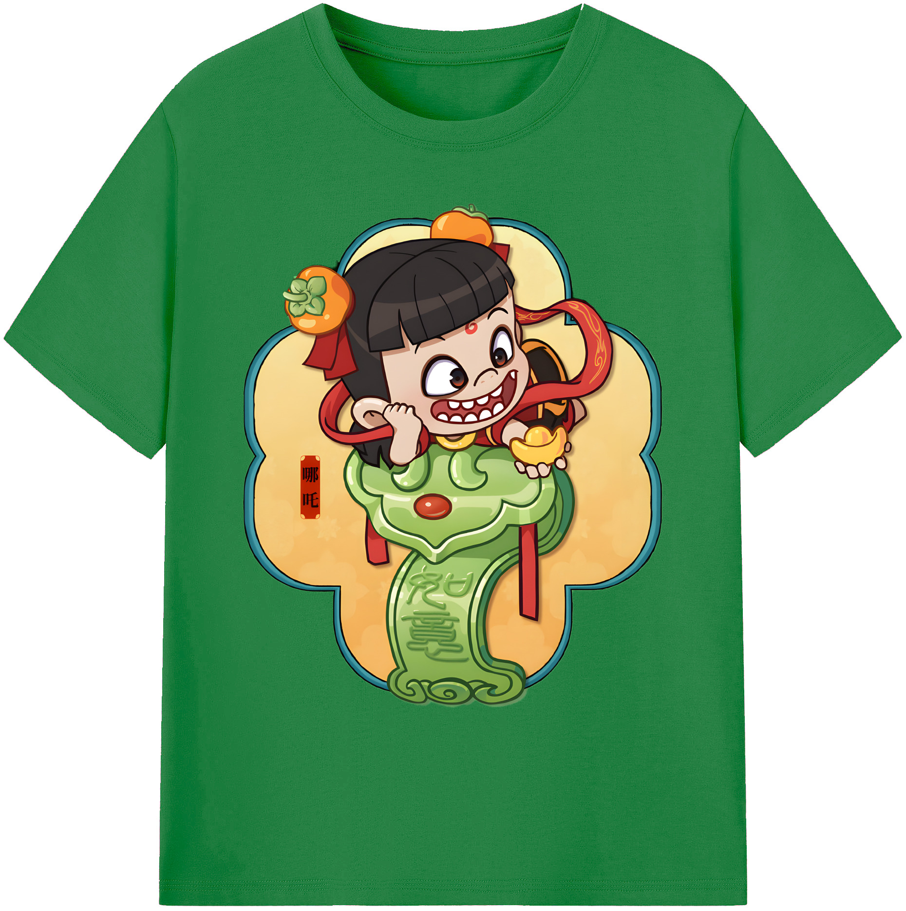 （画像用） Ne Zha 2 ナタ 魔童の大暴れ 綿100％ メンズ半袖Tシャツ｜肌触りやわらか＆通気性