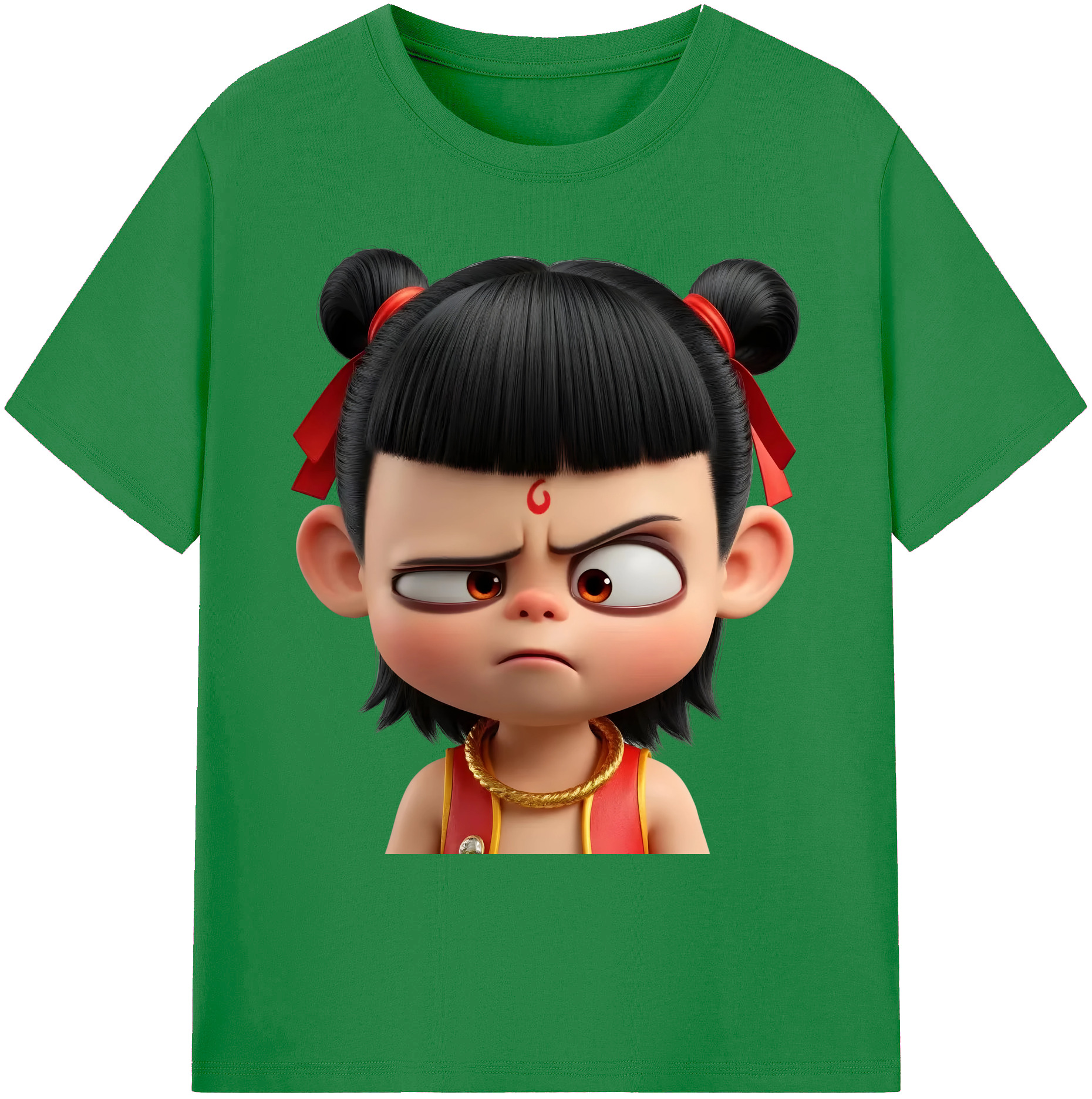 （画像用） Ne Zha 2 ナタ 魔童の大暴れ 綿100％ メンズ半袖Tシャツ｜肌触りやわらか＆通気性