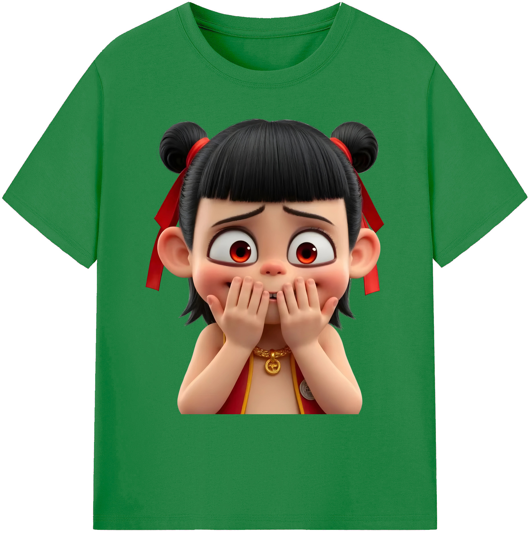 （画像用） Ne Zha 2 ナタ 魔童の大暴れ 綿100％ メンズ半袖Tシャツ｜肌触りやわらか＆通気性