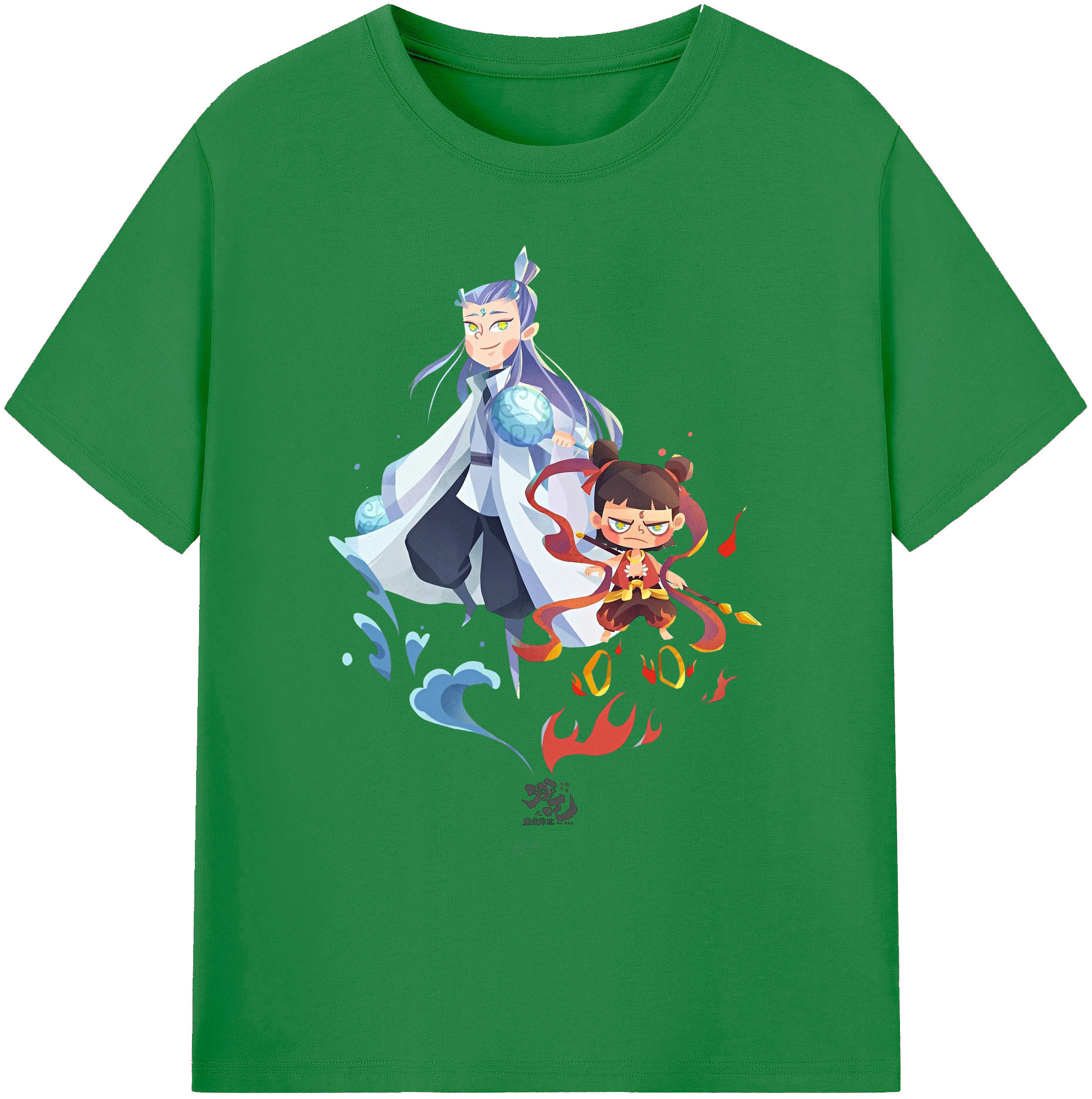 （画像用） Ne Zha 2 ナタ 魔童の大暴れ 綿100％ メンズ半袖Tシャツ｜肌触りやわらか＆通気性