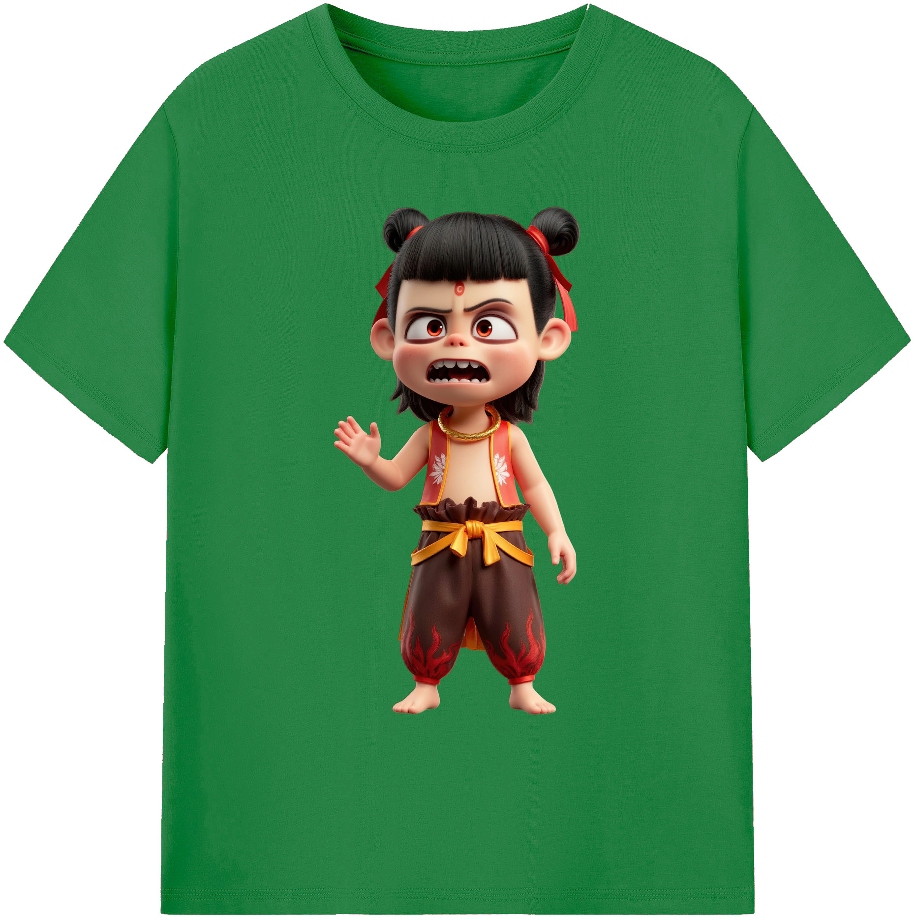 （画像用） Ne Zha 2 ナタ 魔童の大暴れ 綿100％ メンズ半袖Tシャツ｜肌触りやわらか＆通気性