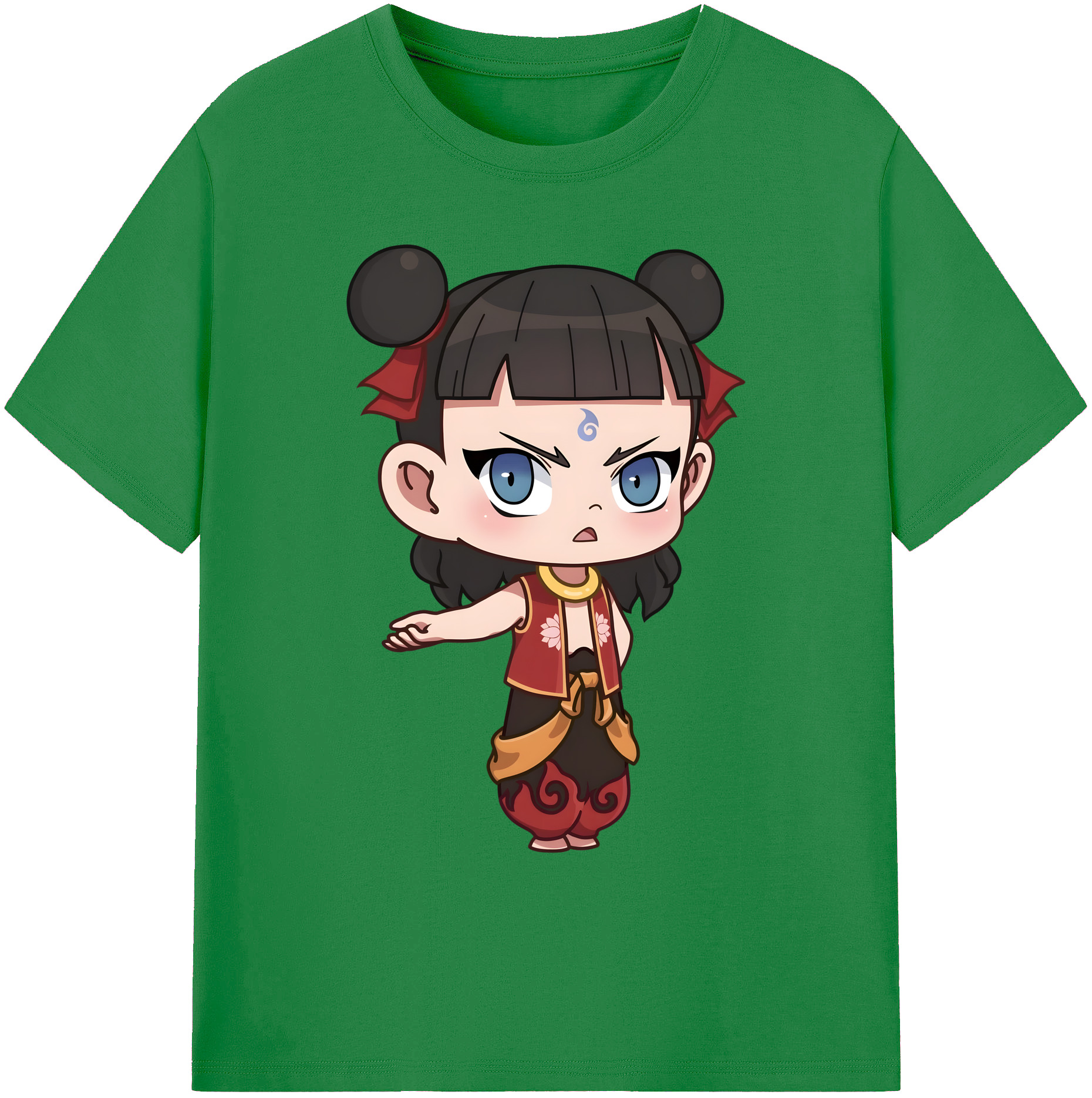 （画像用） Ne Zha 2 ナタ 魔童の大暴れ 綿100％ メンズ半袖Tシャツ｜肌触りやわらか＆通気性