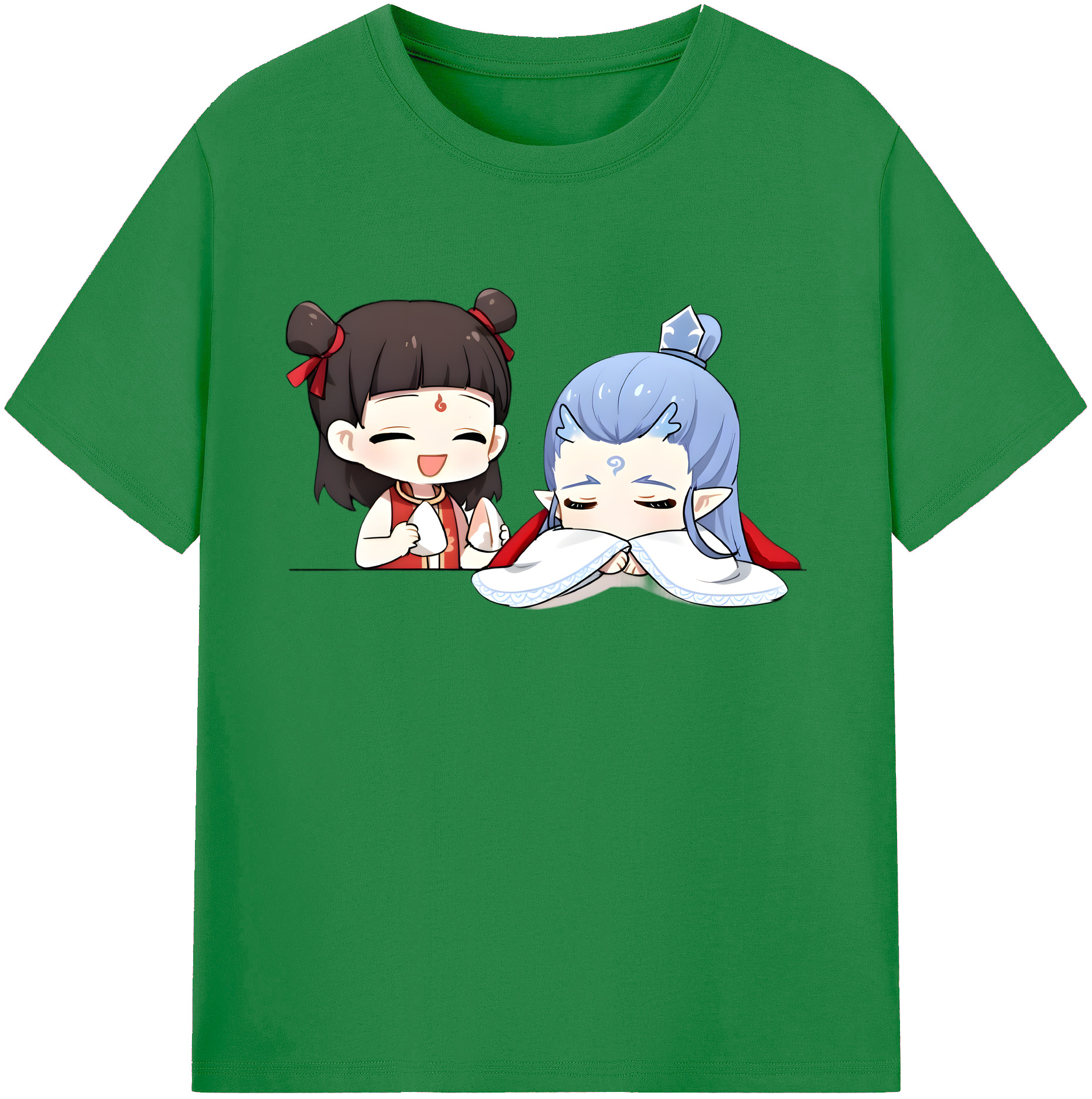 （画像用） Ne Zha 2 ナタ 魔童の大暴れ 綿100％ メンズ半袖Tシャツ｜肌触りやわらか＆通気性