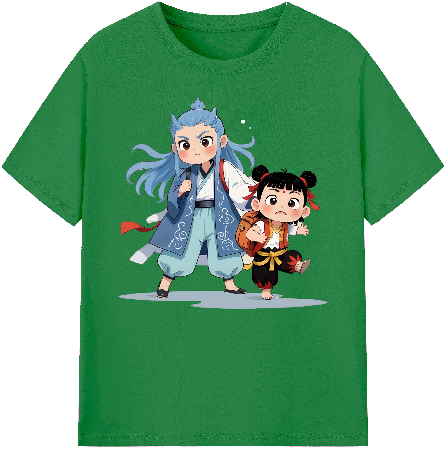 （画像用） Ne Zha 2 ナタ 魔童の大暴れ 綿100％ メンズ半袖Tシャツ｜肌触りやわらか＆通気性