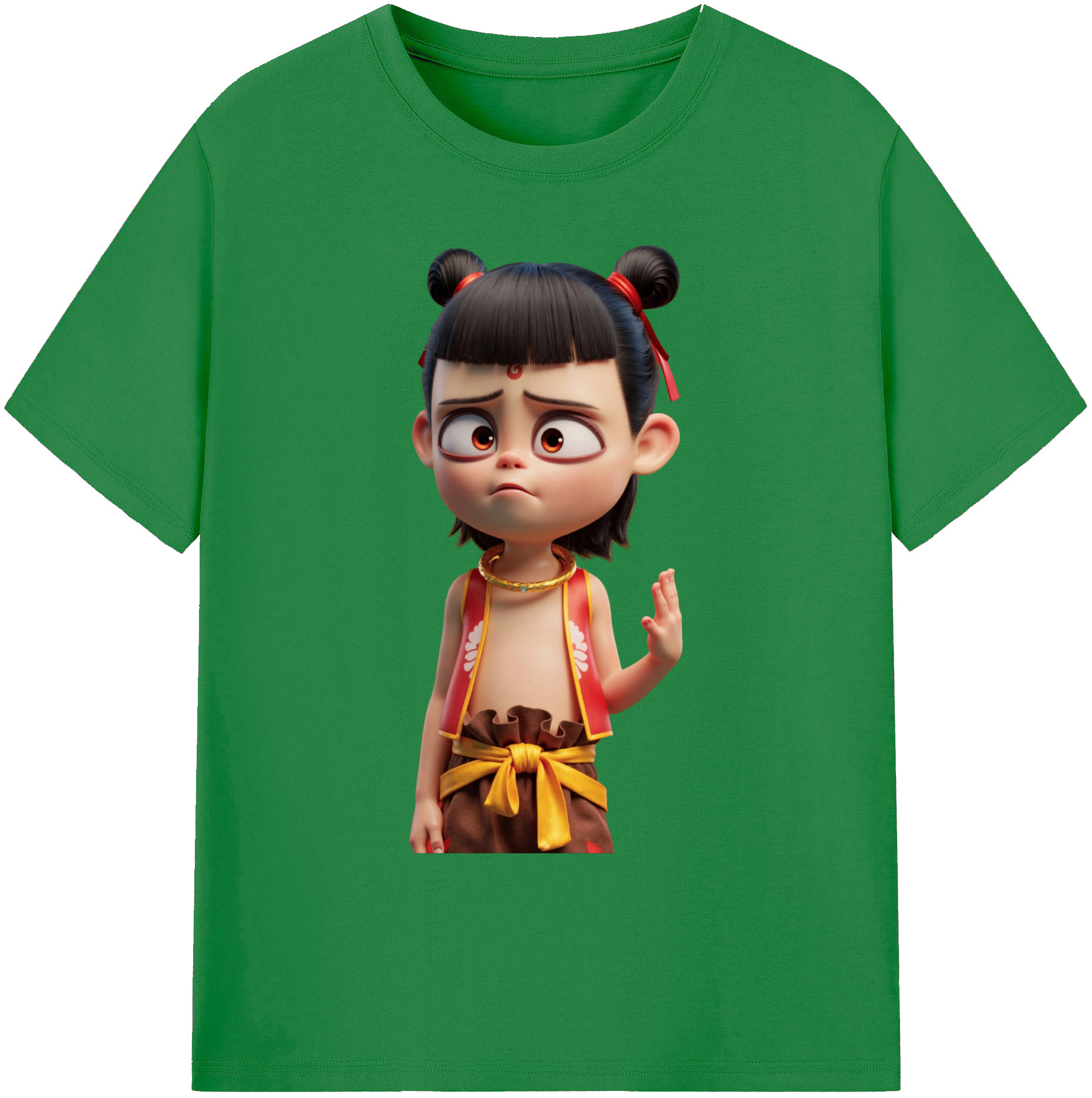 （画像用） Ne Zha 2 ナタ 魔童の大暴れ 綿100％ メンズ半袖Tシャツ｜肌触りやわらか＆通気性