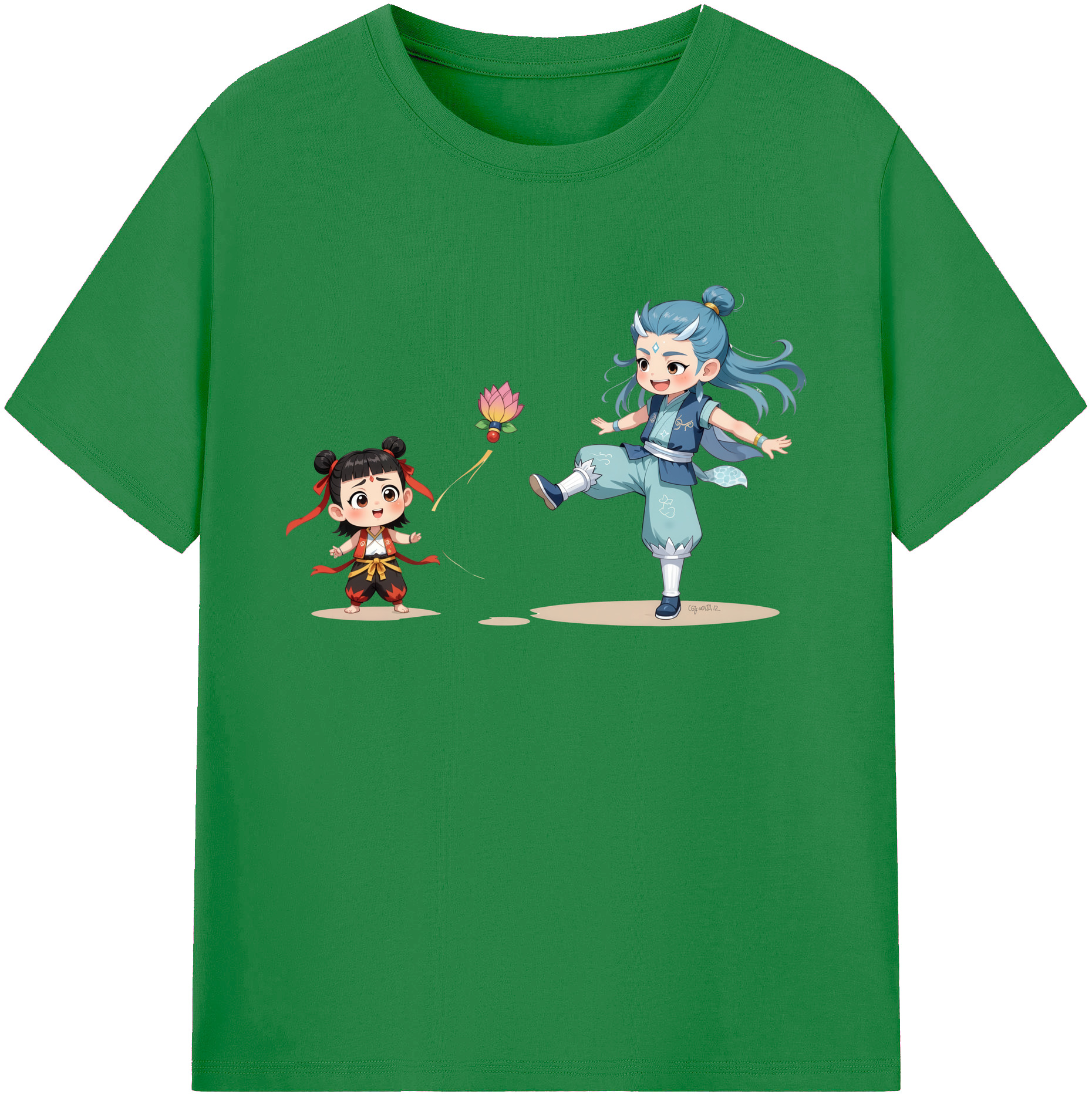 （画像用） Ne Zha 2 ナタ 魔童の大暴れ 綿100％ メンズ半袖Tシャツ｜肌触りやわらか＆通気性