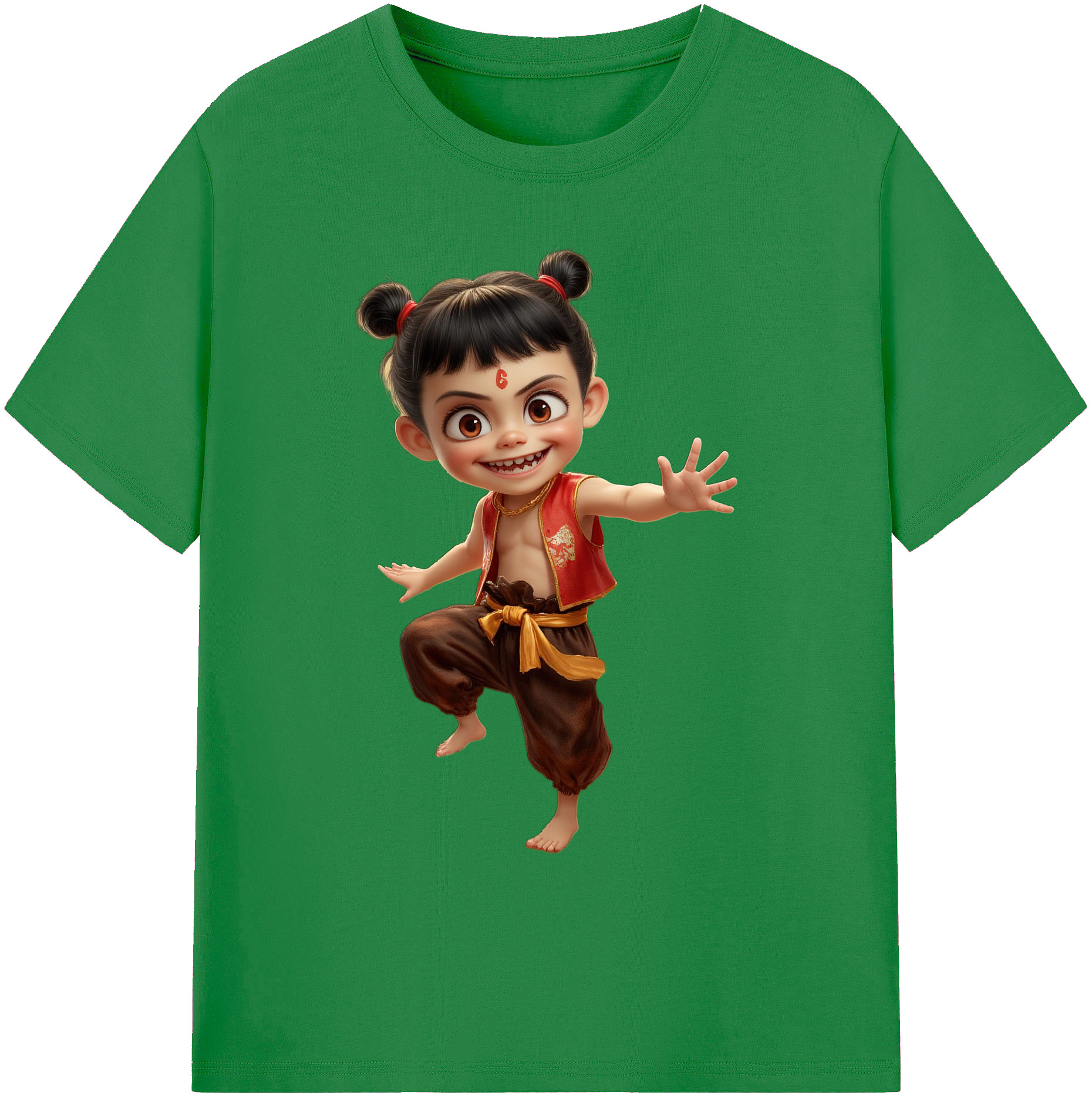 （画像用） Ne Zha 2 ナタ 魔童の大暴れ 綿100％ メンズ半袖Tシャツ｜肌触りやわらか＆通気性