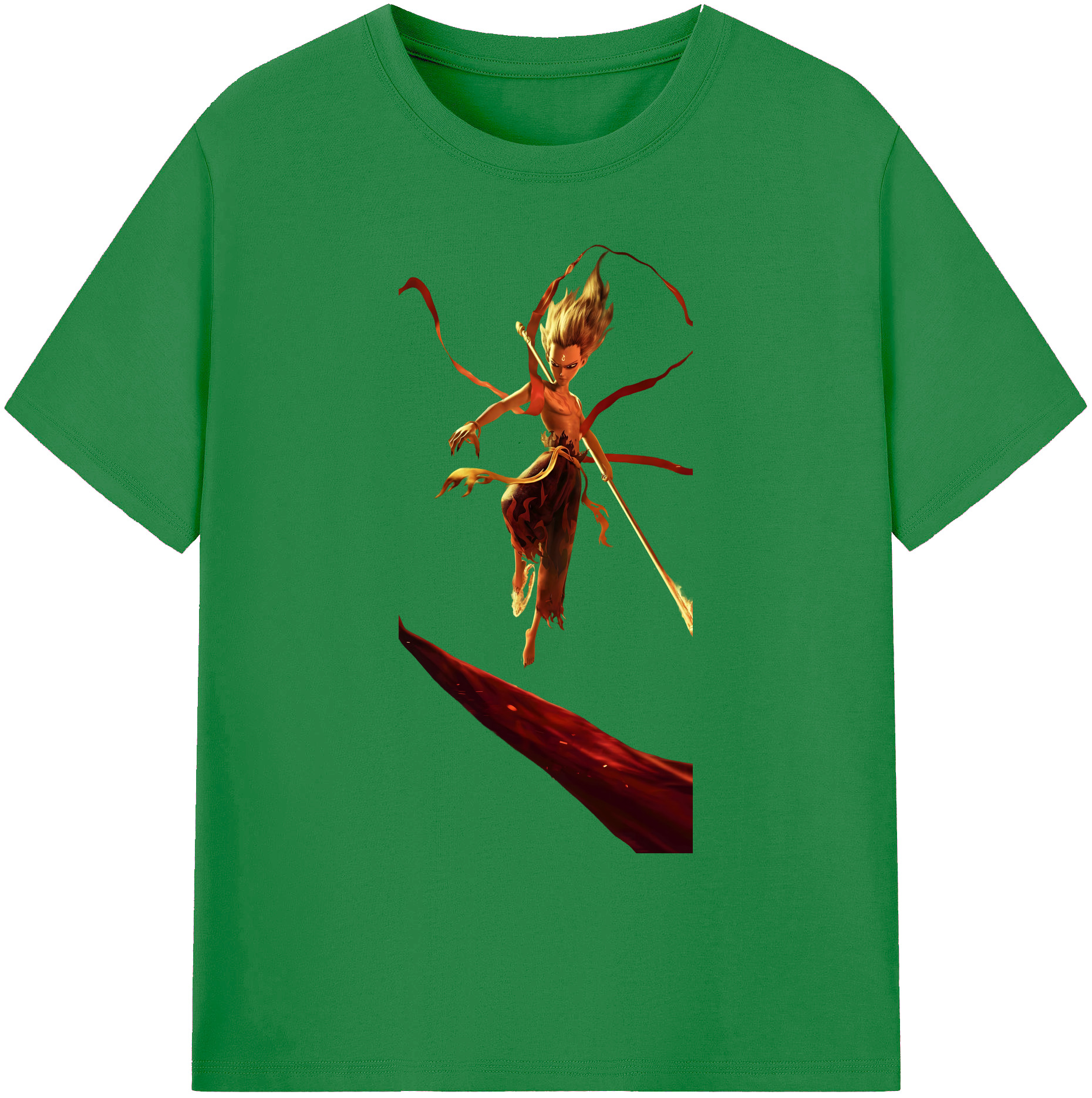 （画像用） Ne Zha 2 ナタ 魔童の大暴れ 綿100％ メンズ半袖Tシャツ｜肌触りやわらか＆通気性