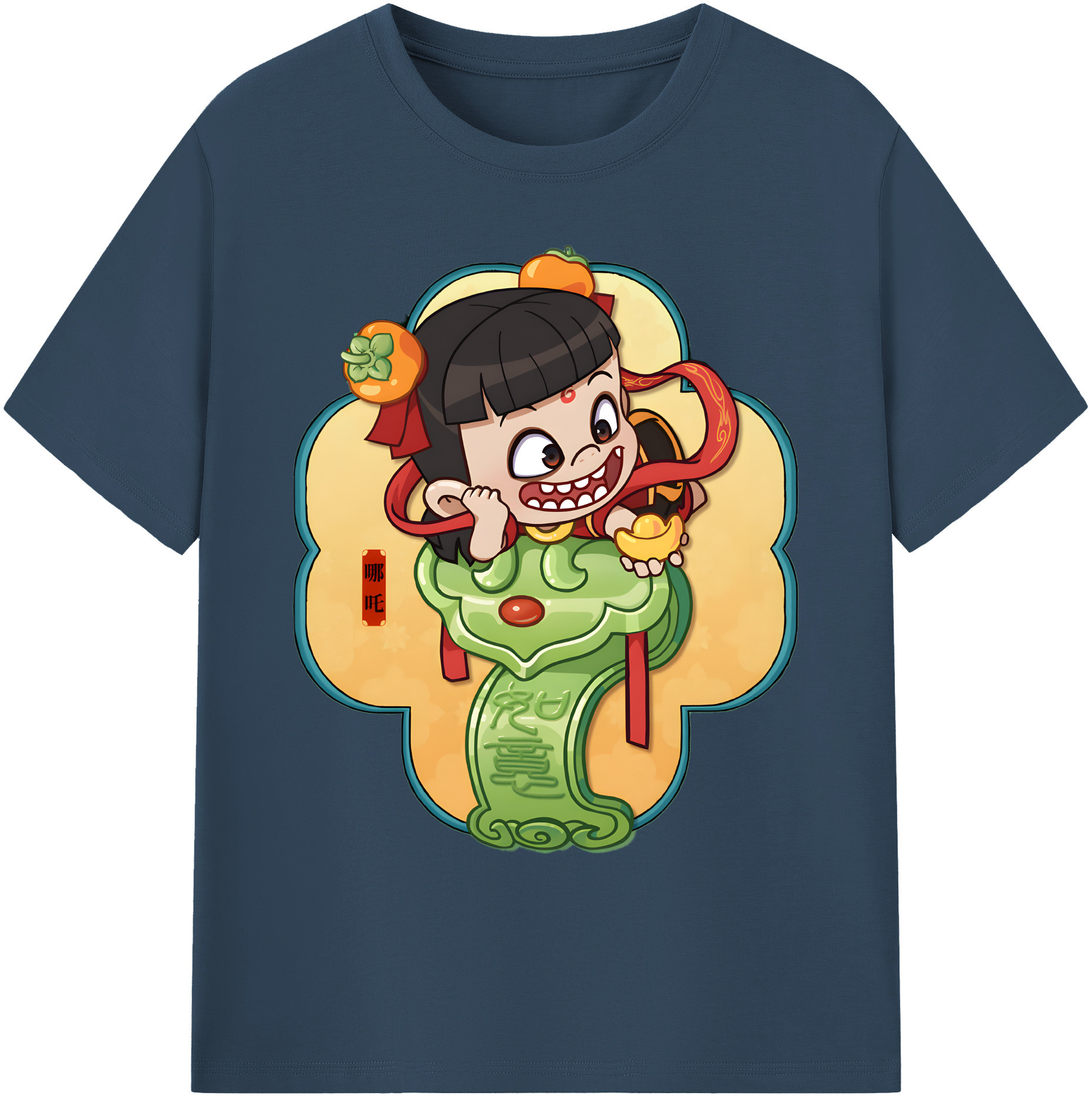 （画像用） Ne Zha 2 ナタ 魔童の大暴れ 綿100％ メンズ半袖Tシャツ｜肌触りやわらか＆通気性