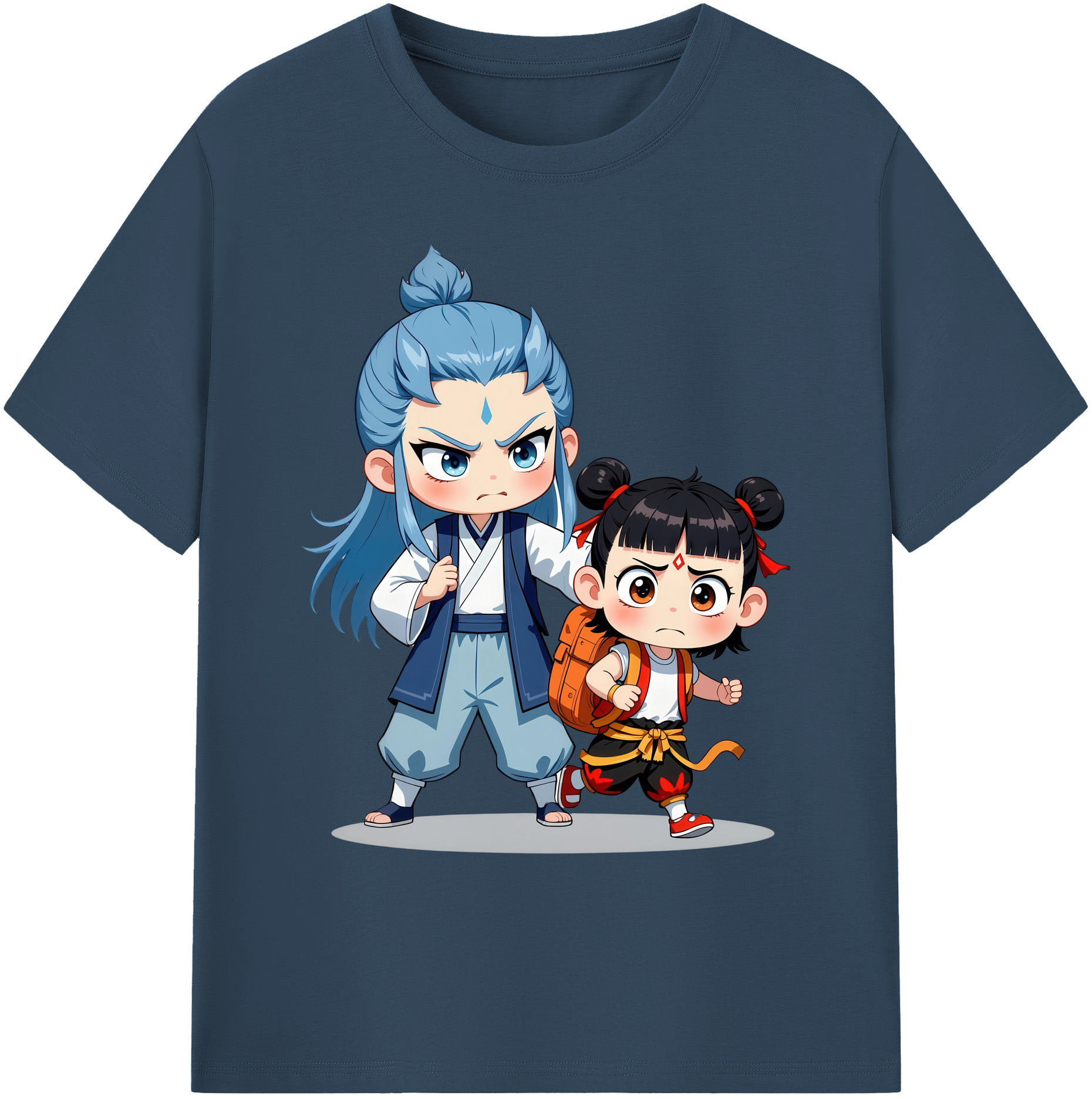 （画像用） Ne Zha 2 ナタ 魔童の大暴れ 綿100％ メンズ半袖Tシャツ｜肌触りやわらか＆通気性