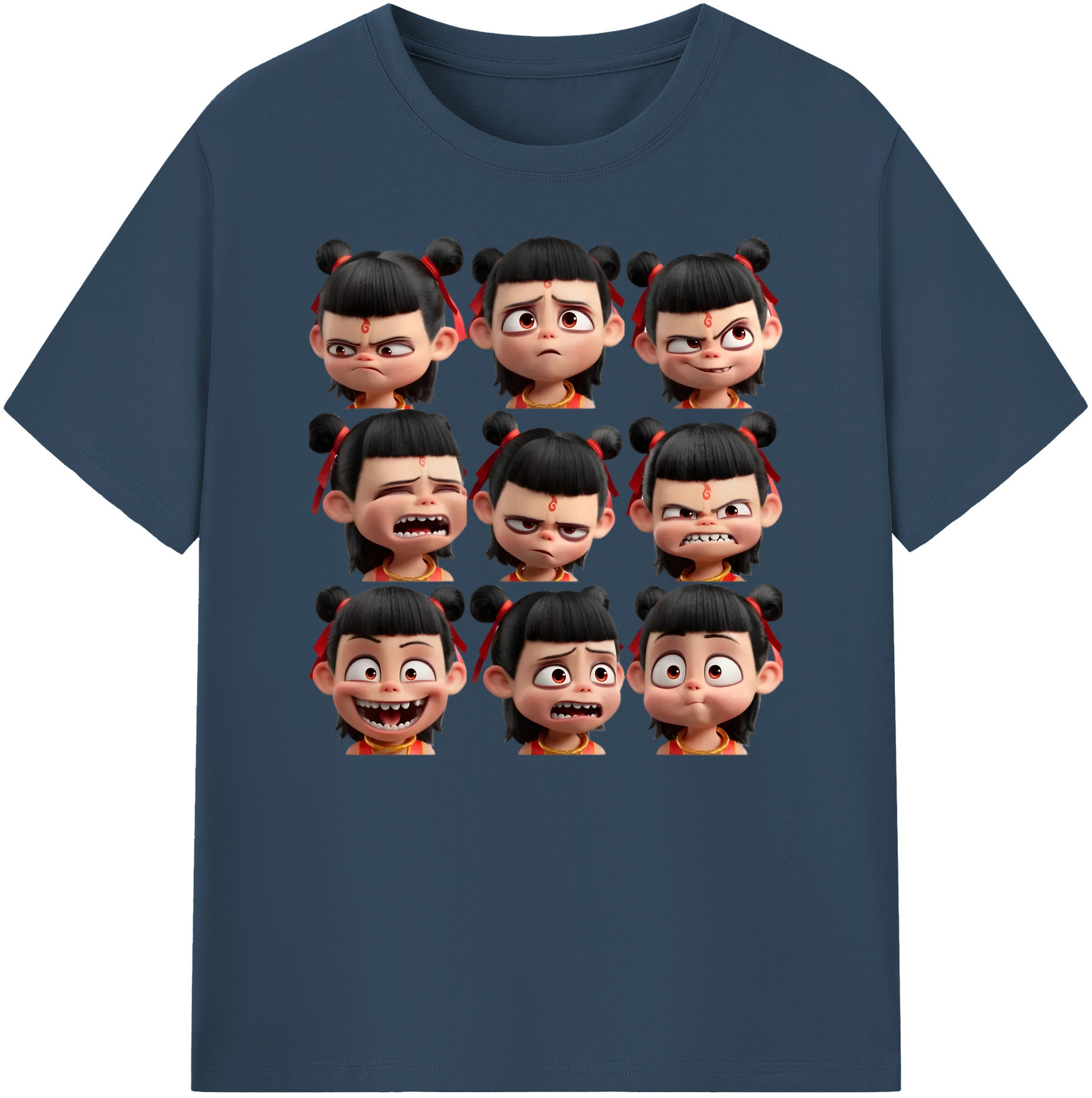 （画像用） Ne Zha 2 ナタ 魔童の大暴れ 綿100％ メンズ半袖Tシャツ｜肌触りやわらか＆通気性