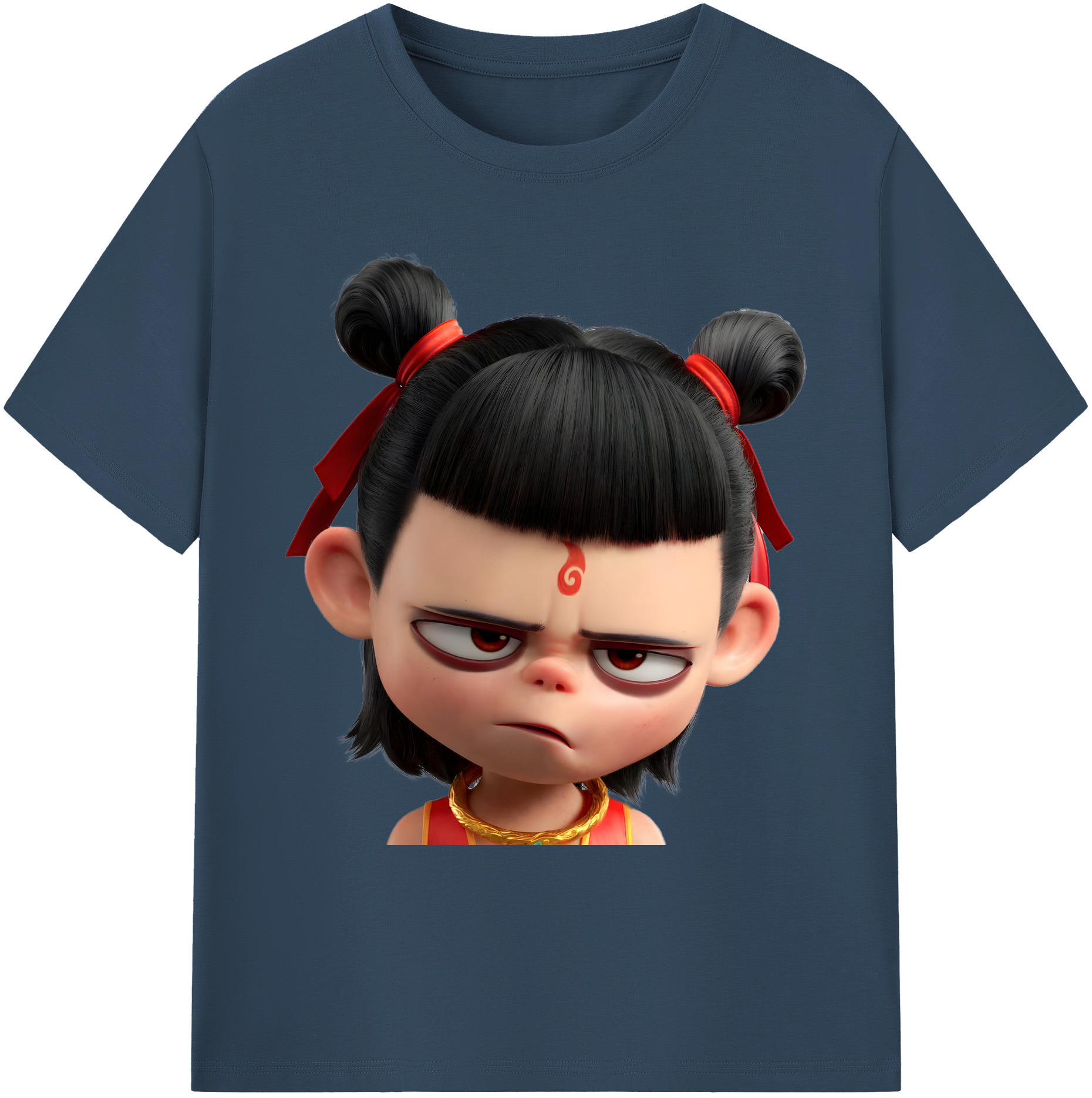 （画像用） Ne Zha 2 ナタ 魔童の大暴れ 綿100％ メンズ半袖Tシャツ｜肌触りやわらか＆通気性