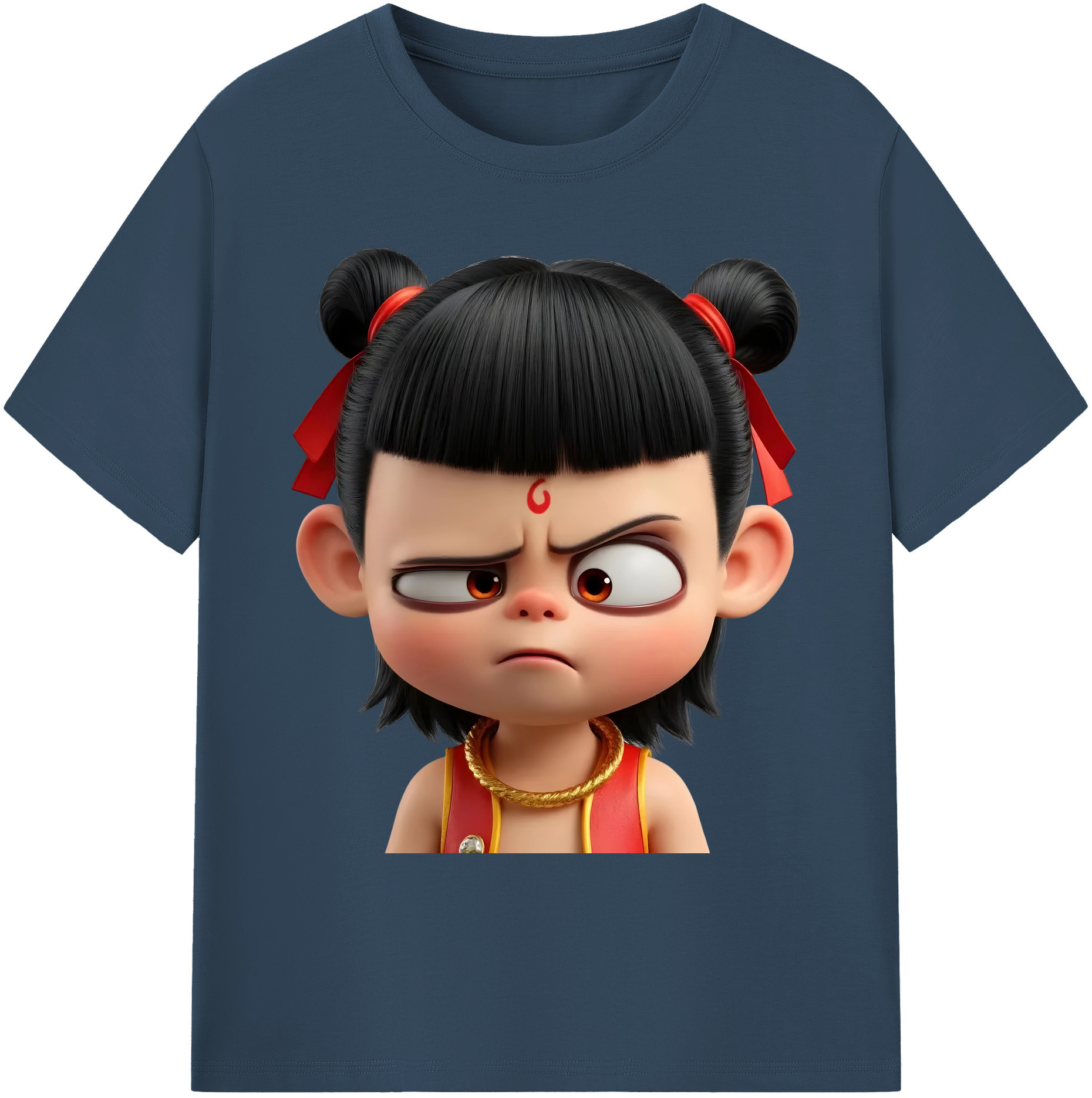 （画像用） Ne Zha 2 ナタ 魔童の大暴れ 綿100％ メンズ半袖Tシャツ｜肌触りやわらか＆通気性