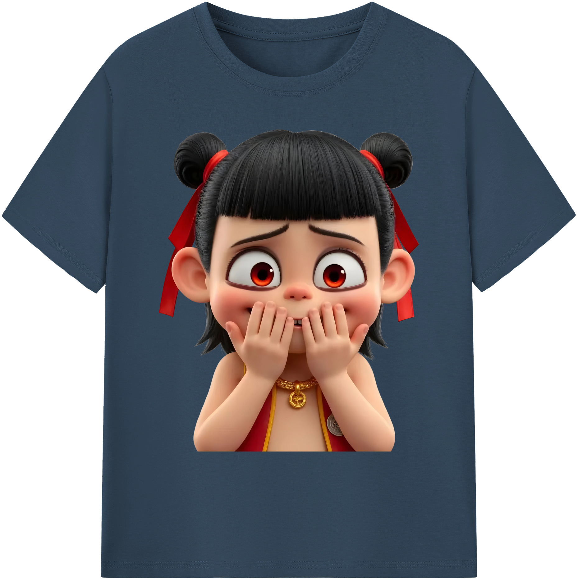 （画像用） Ne Zha 2 ナタ 魔童の大暴れ 綿100％ メンズ半袖Tシャツ｜肌触りやわらか＆通気性