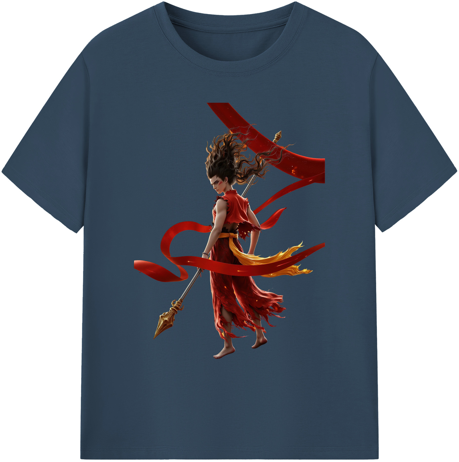 （画像用） Ne Zha 2 ナタ 魔童の大暴れ 綿100％ メンズ半袖Tシャツ｜肌触りやわらか＆通気性