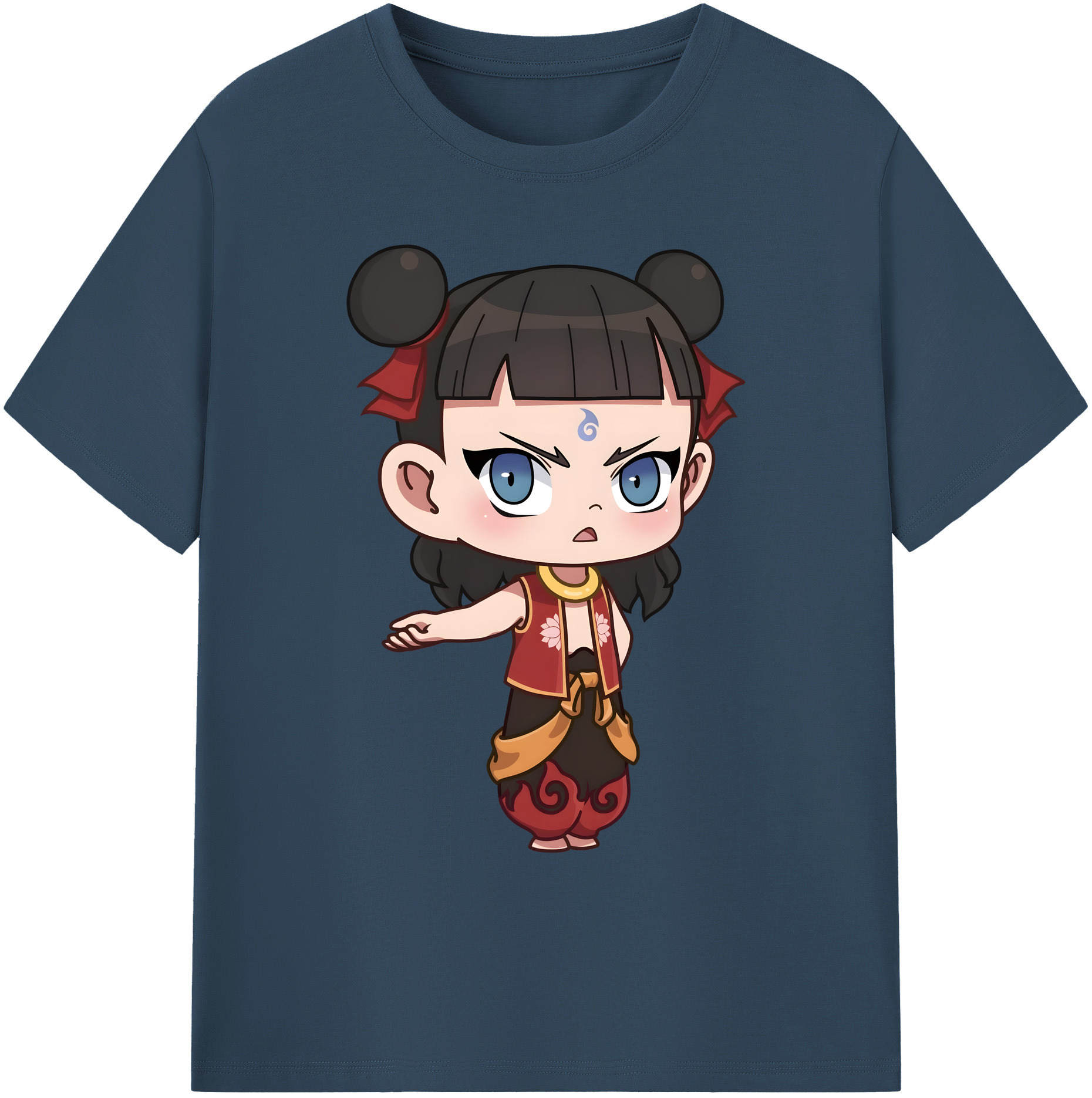 （画像用） Ne Zha 2 ナタ 魔童の大暴れ 綿100％ メンズ半袖Tシャツ｜肌触りやわらか＆通気性