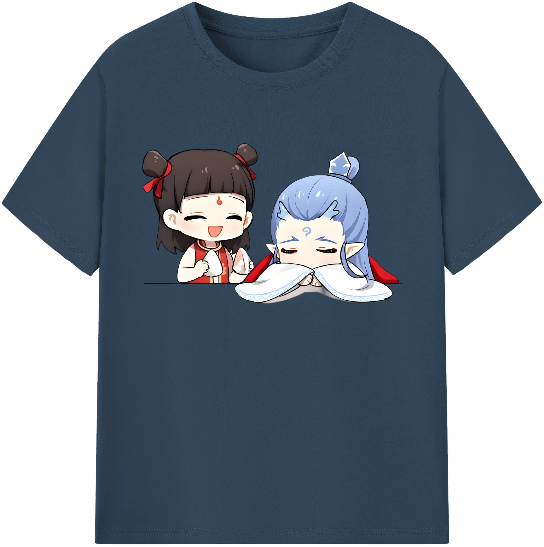 （画像用） Ne Zha 2 ナタ 魔童の大暴れ 綿100％ メンズ半袖Tシャツ｜肌触りやわらか＆通気性