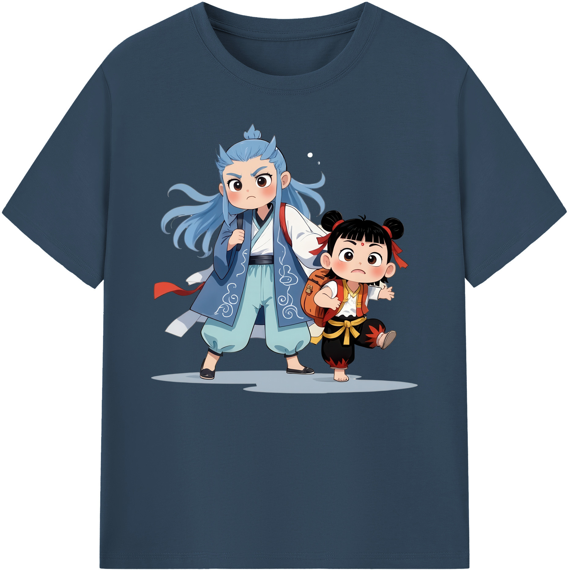 （画像用） Ne Zha 2 ナタ 魔童の大暴れ 綿100％ メンズ半袖Tシャツ｜肌触りやわらか＆通気性