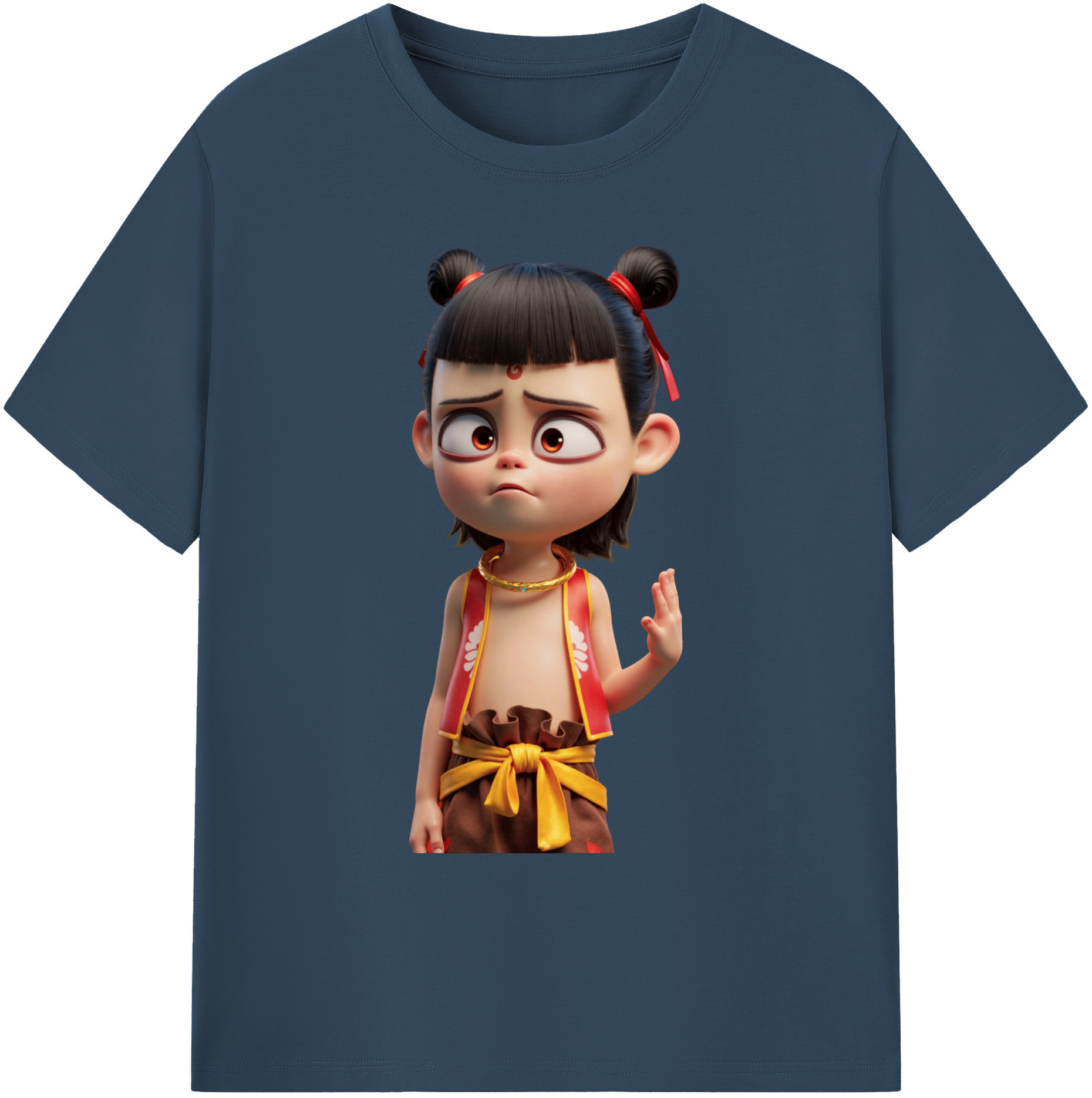 （画像用） Ne Zha 2 ナタ 魔童の大暴れ 綿100％ メンズ半袖Tシャツ｜肌触りやわらか＆通気性