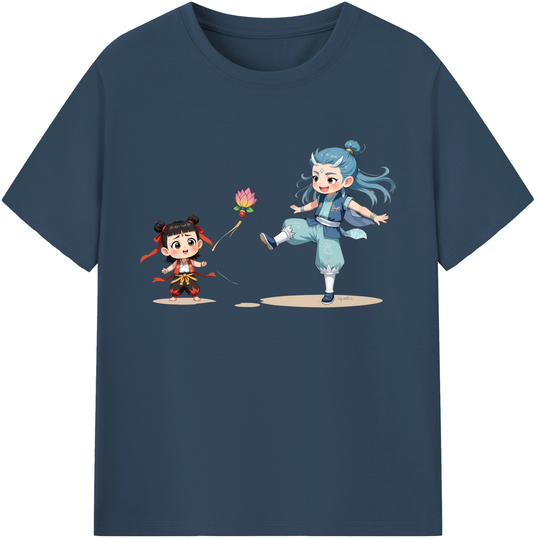 （画像用） Ne Zha 2 ナタ 魔童の大暴れ 綿100％ メンズ半袖Tシャツ｜肌触りやわらか＆通気性