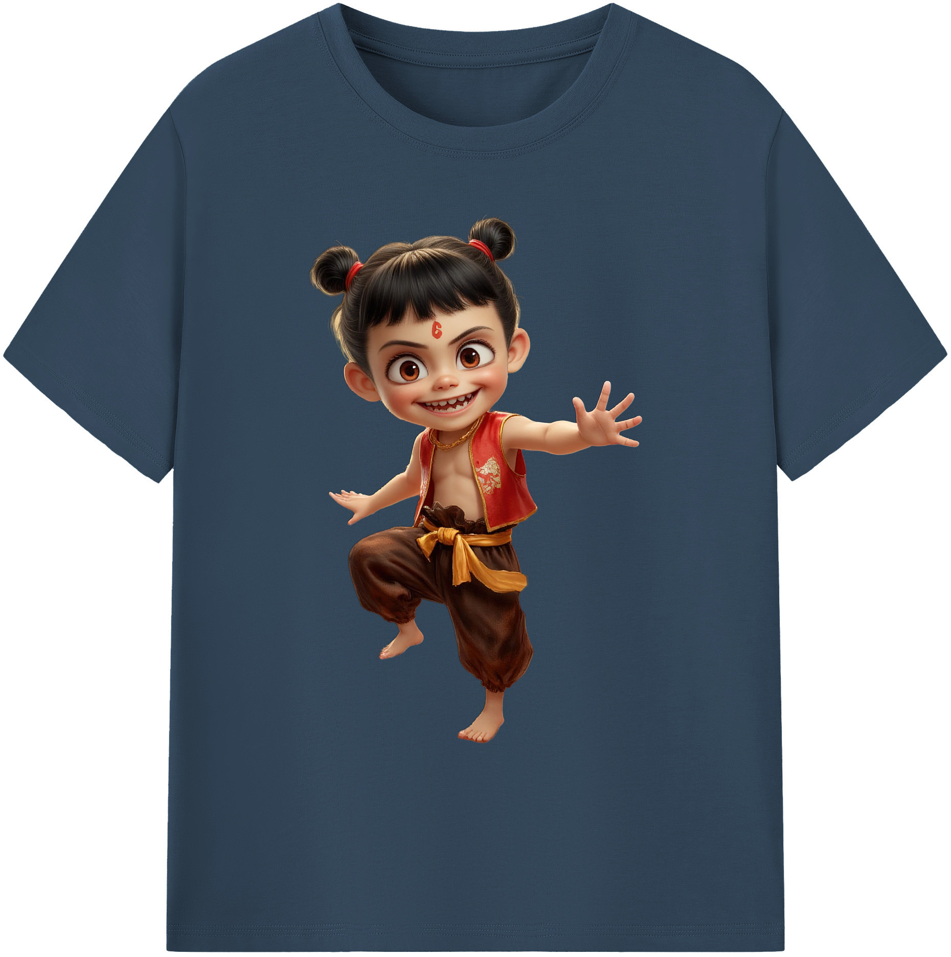 （画像用） Ne Zha 2 ナタ 魔童の大暴れ 綿100％ メンズ半袖Tシャツ｜肌触りやわらか＆通気性