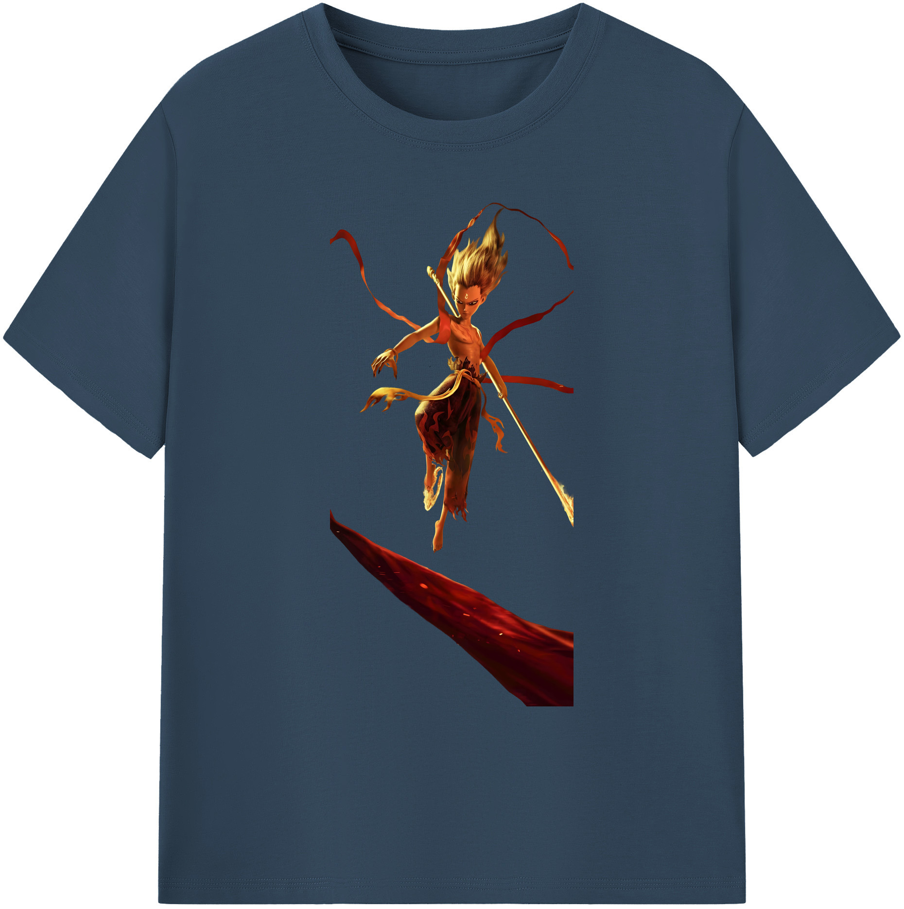 （画像用） Ne Zha 2 ナタ 魔童の大暴れ 綿100％ メンズ半袖Tシャツ｜肌触りやわらか＆通気性